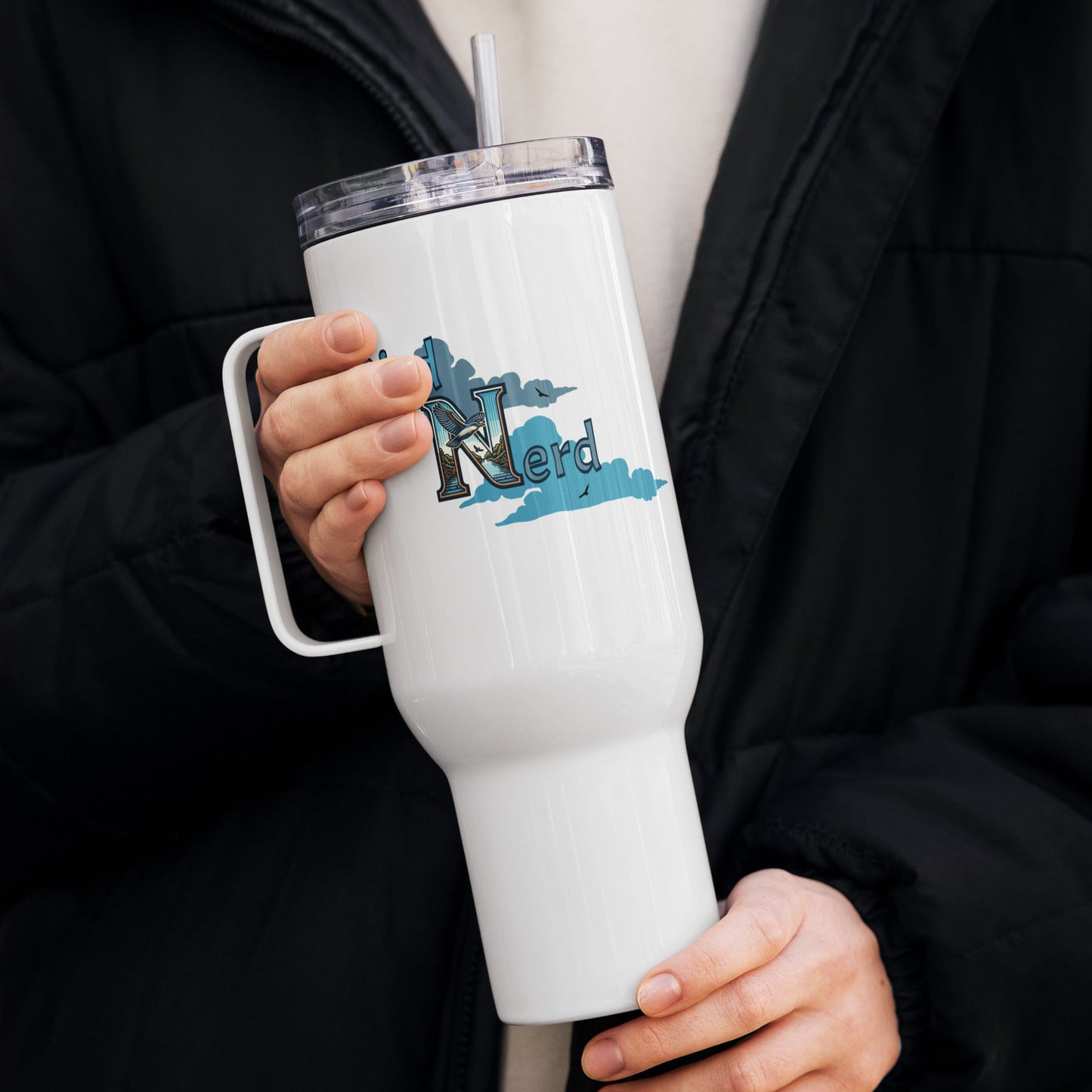 Bird Nerd Travel Mug With Handle (25 oz and 40 oz) - Travel Mug - Discovery Co.