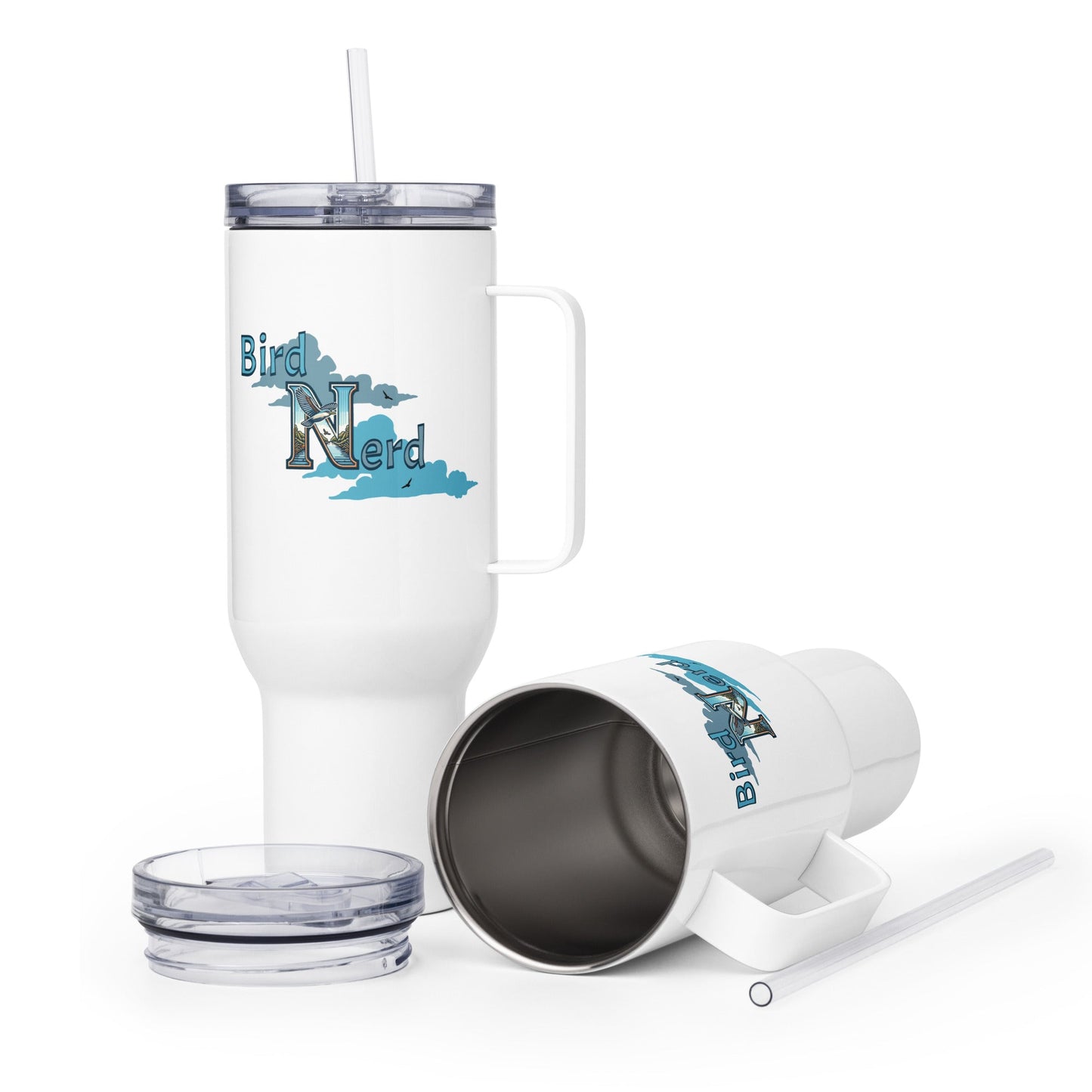 Bird Nerd Travel Mug With Handle (25 oz and 40 oz) - Travel Mug - Discovery Co.