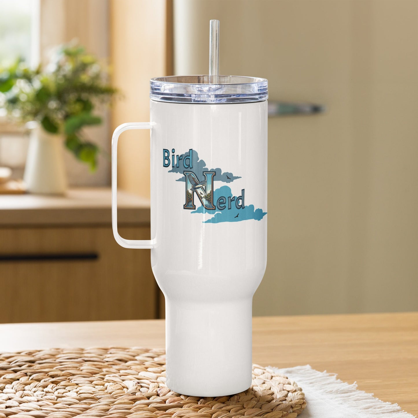 Bird Nerd Travel Mug With Handle (25 oz and 40 oz) - Travel Mug - Discovery Co.