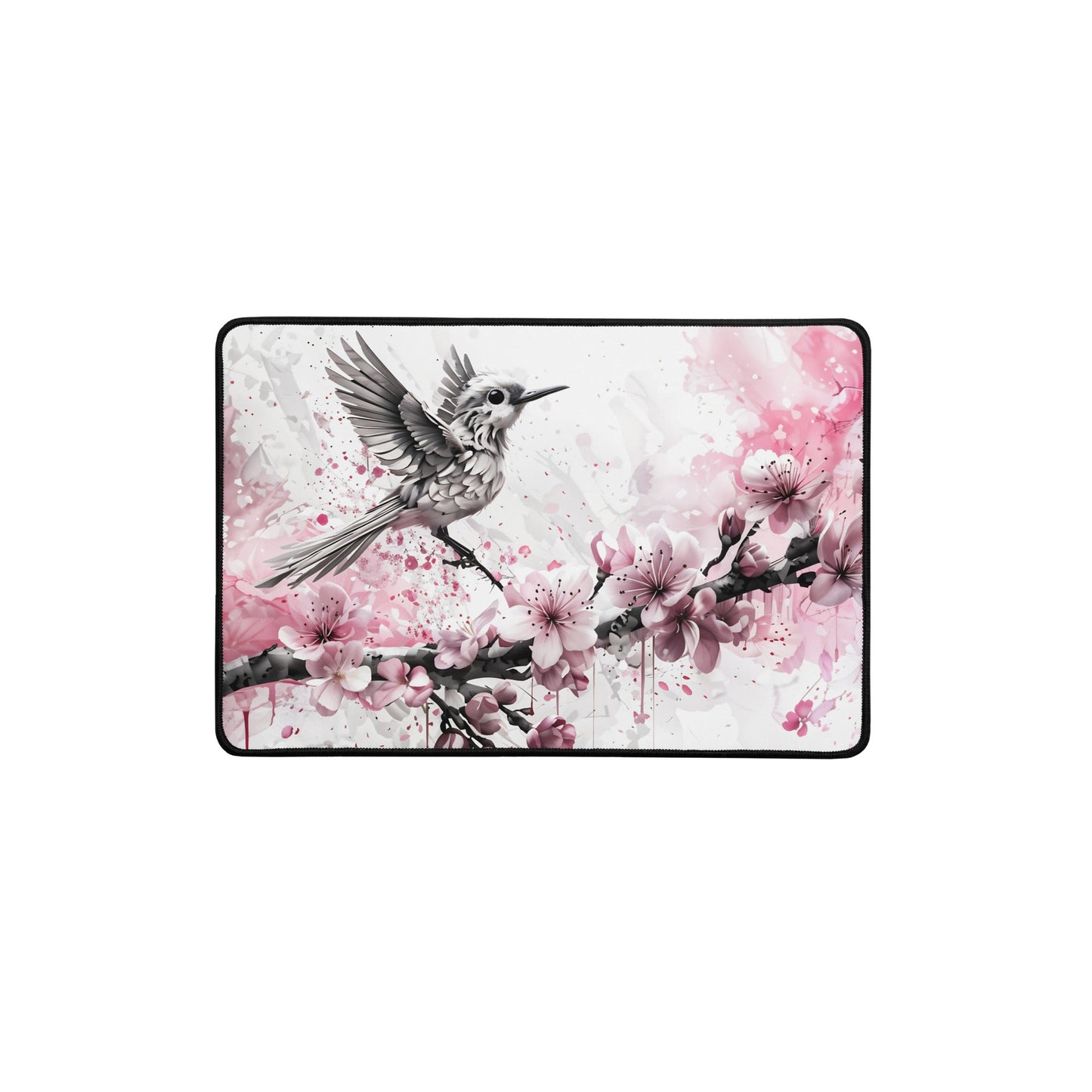 Bird On Cherry Blossom Branch Desk Mat - Mouse Pads - Discovery Co.