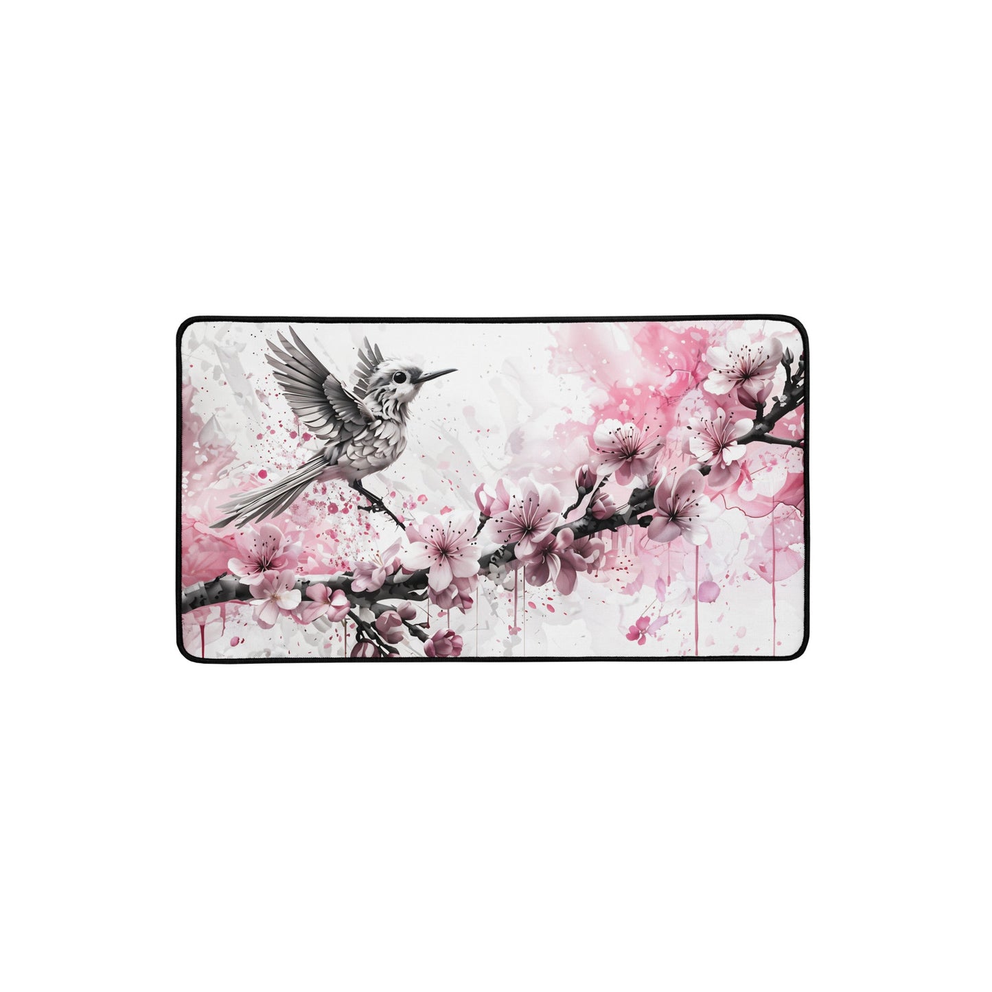 Bird On Cherry Blossom Branch Desk Mat - Mouse Pads - Discovery Co.