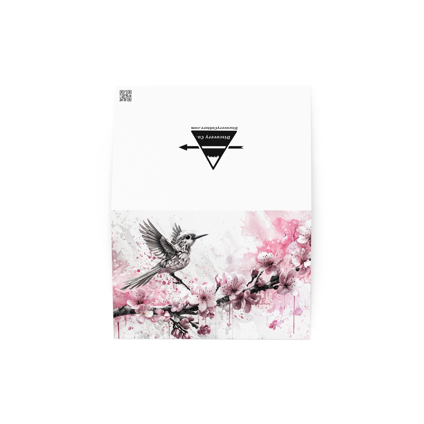 Bird On Cherry Blossom Branch Greeting Card - Greeting Card - Discovery Co.