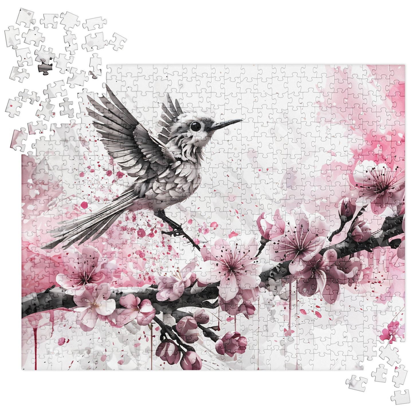 Bird On Cherry Blossom Branch Jigsaw Puzzle - Puzzle - Discovery Co.