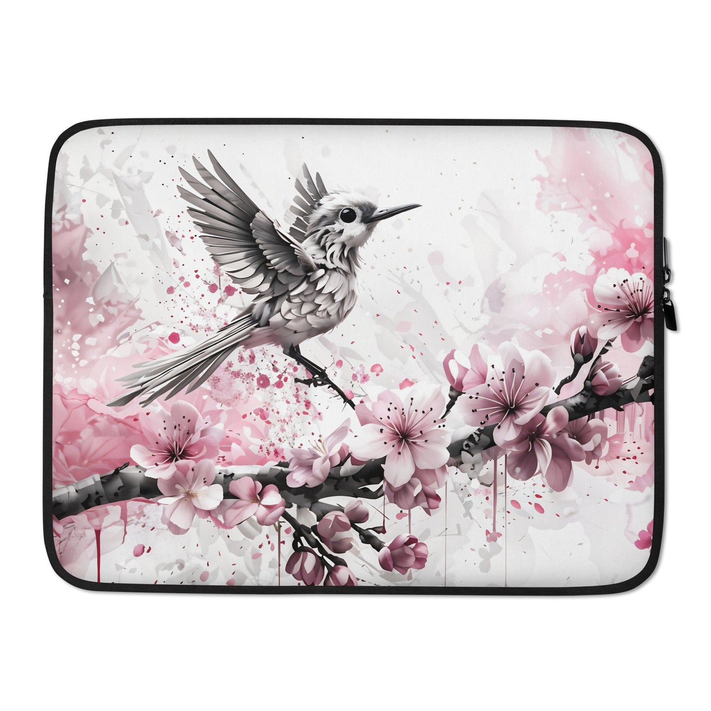 Bird On Cherry Blossom Branch Laptop Sleeve - Laptop Cases - Discovery Co.