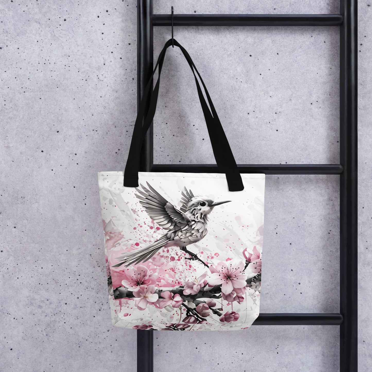 Bird On Cherry Blossom Branch Tote Bag - Tote Bags - Discovery Co.