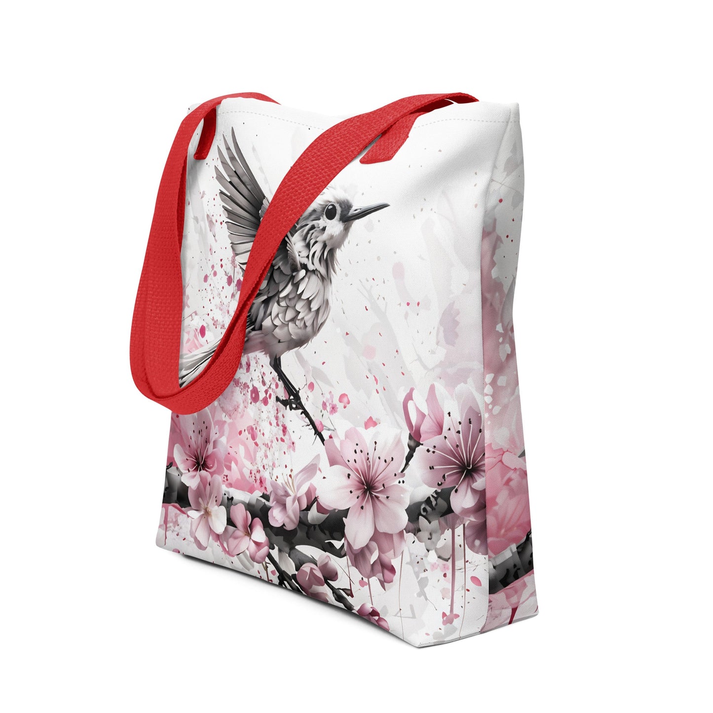 Bird On Cherry Blossom Branch Tote Bag - Tote Bags - Discovery Co.