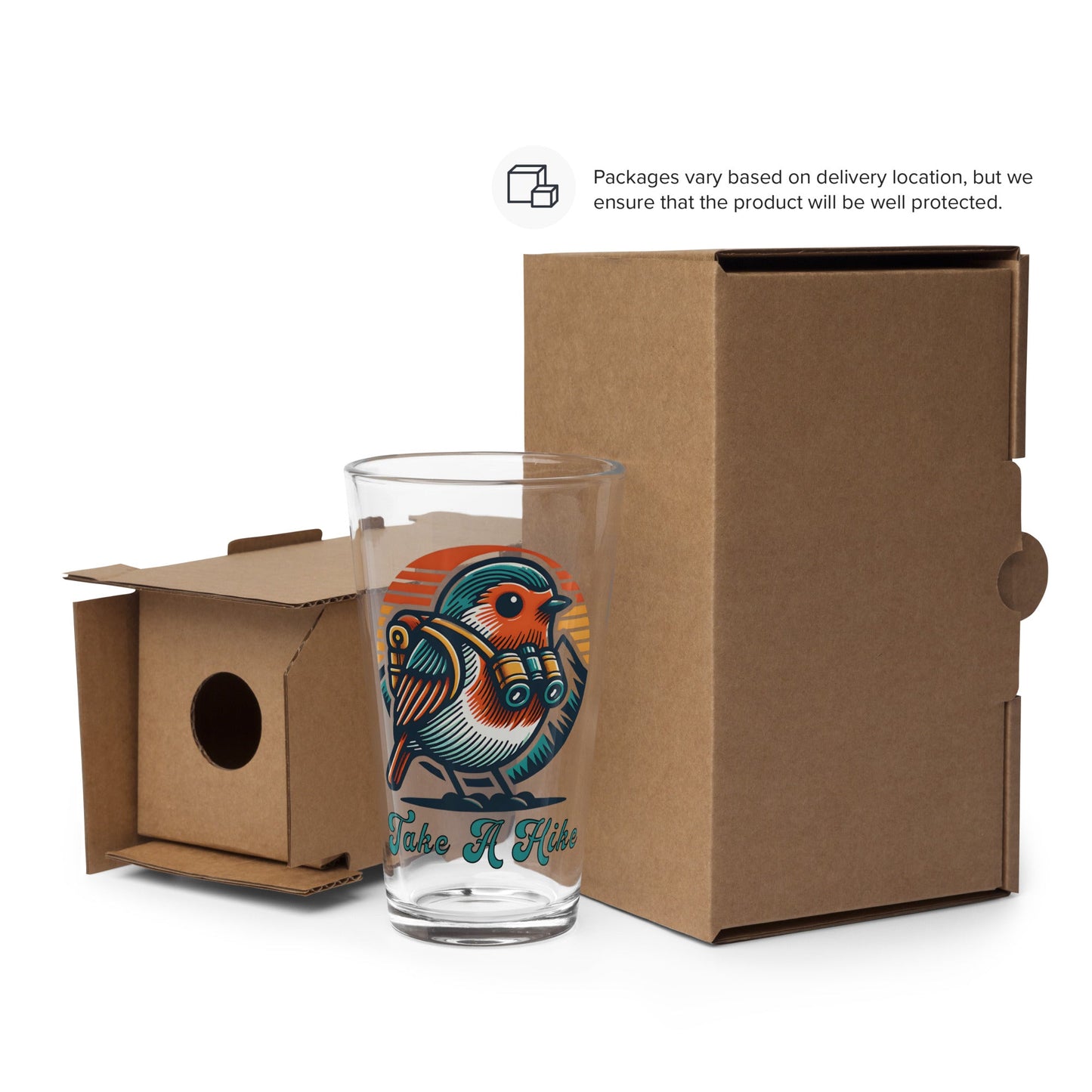 Bird Take a Hike Pint Glass - Beer Glass - Discovery Co.