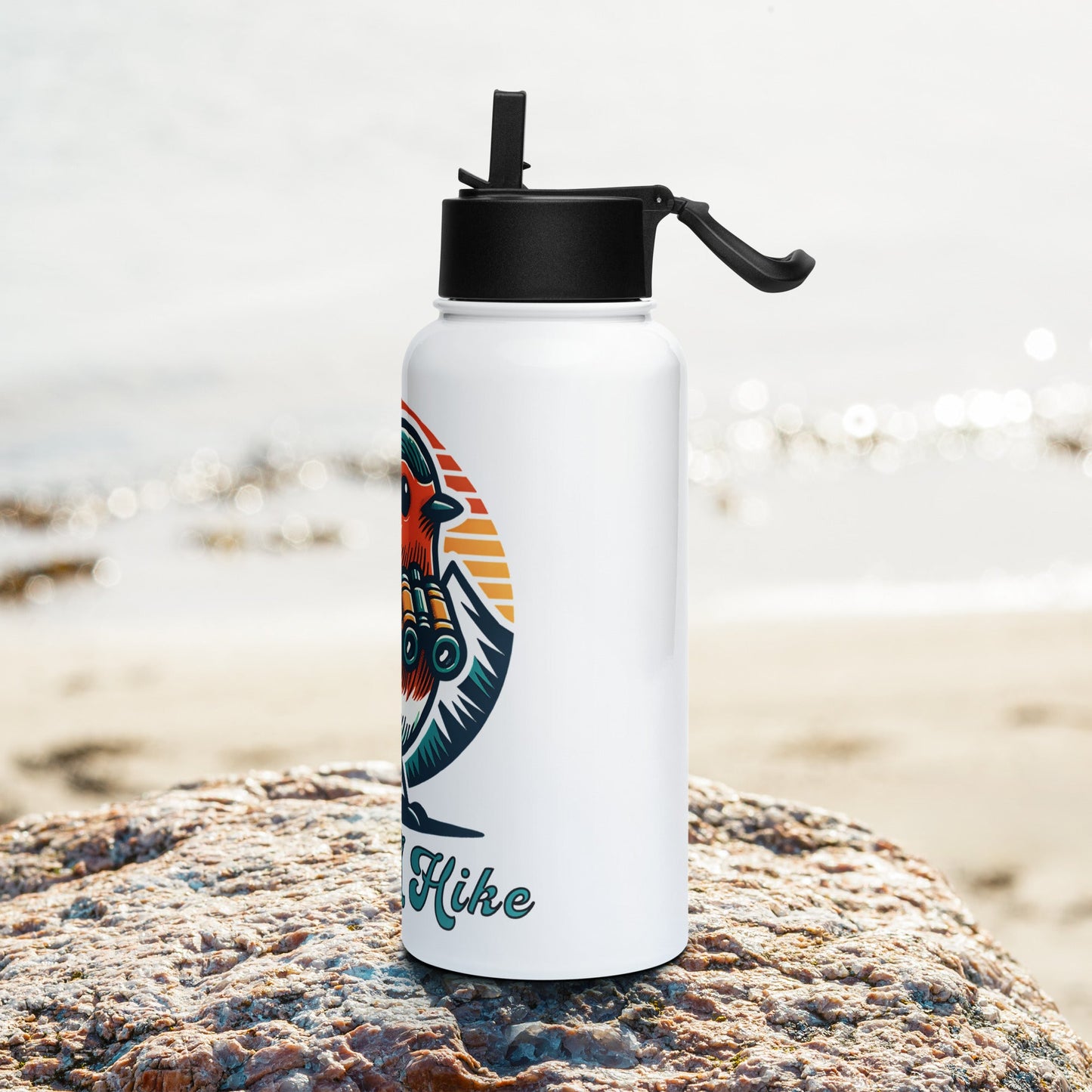 Bird Take A Hike Stainless Steel Water Bottle With Straw Lid - Stainless Steel Water Bottle With Straw Lid - Discovery Co.