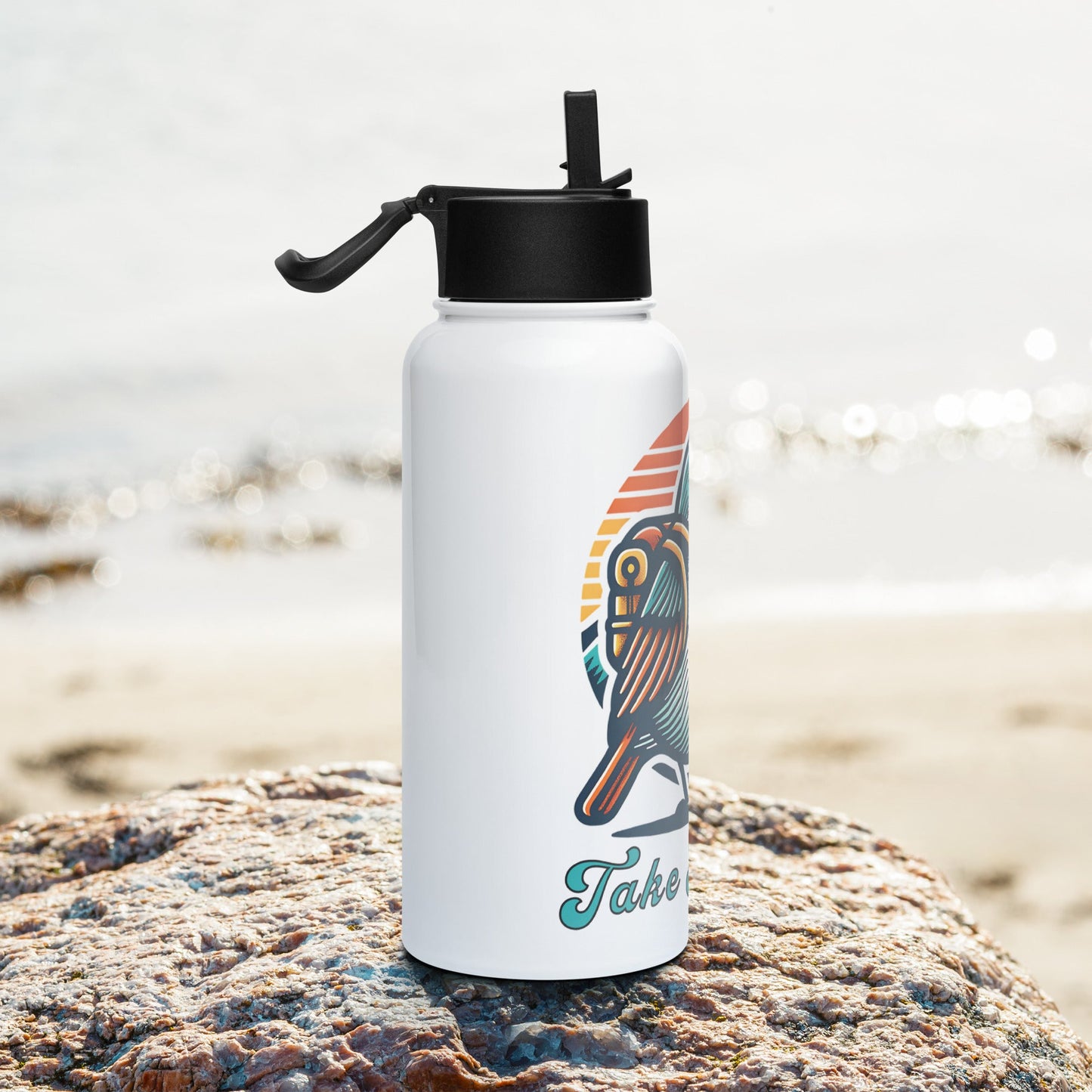 Bird Take A Hike Stainless Steel Water Bottle With Straw Lid - Stainless Steel Water Bottle With Straw Lid - Discovery Co.