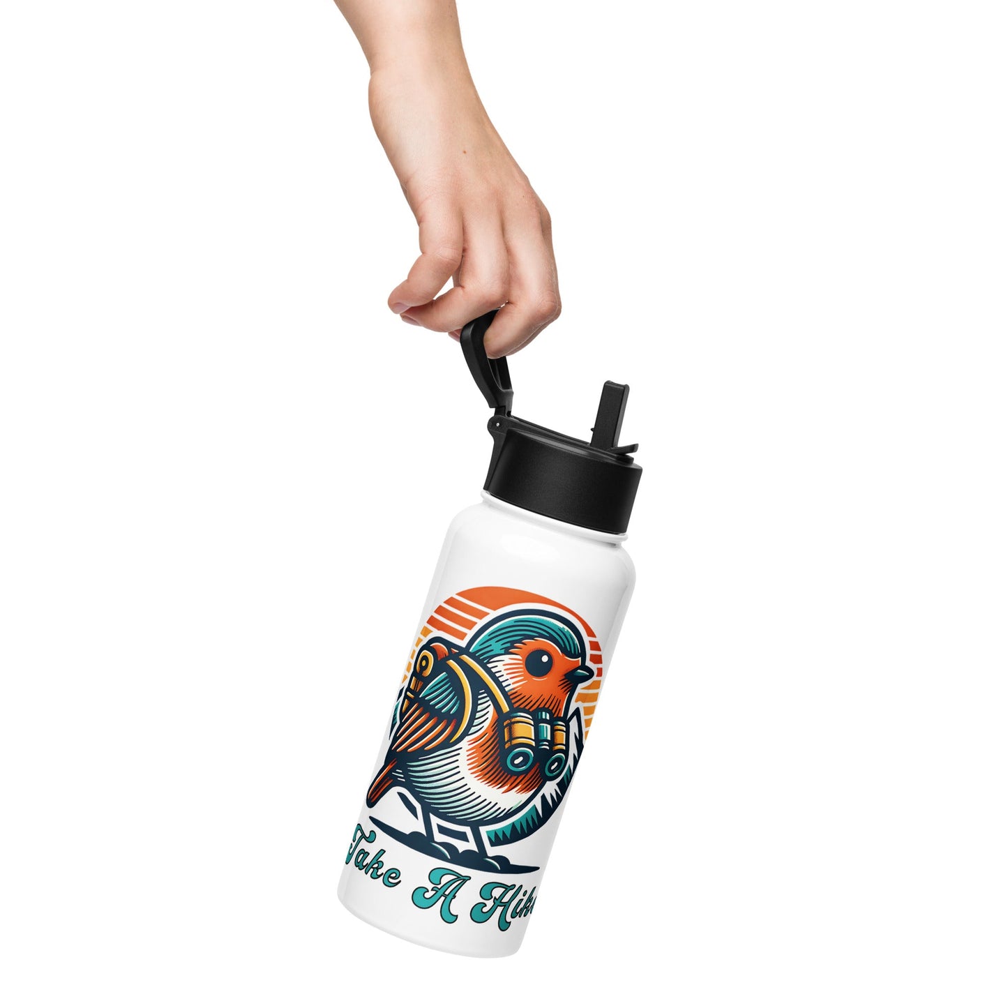 Bird Take A Hike Stainless Steel Water Bottle With Straw Lid - Stainless Steel Water Bottle With Straw Lid - Discovery Co.