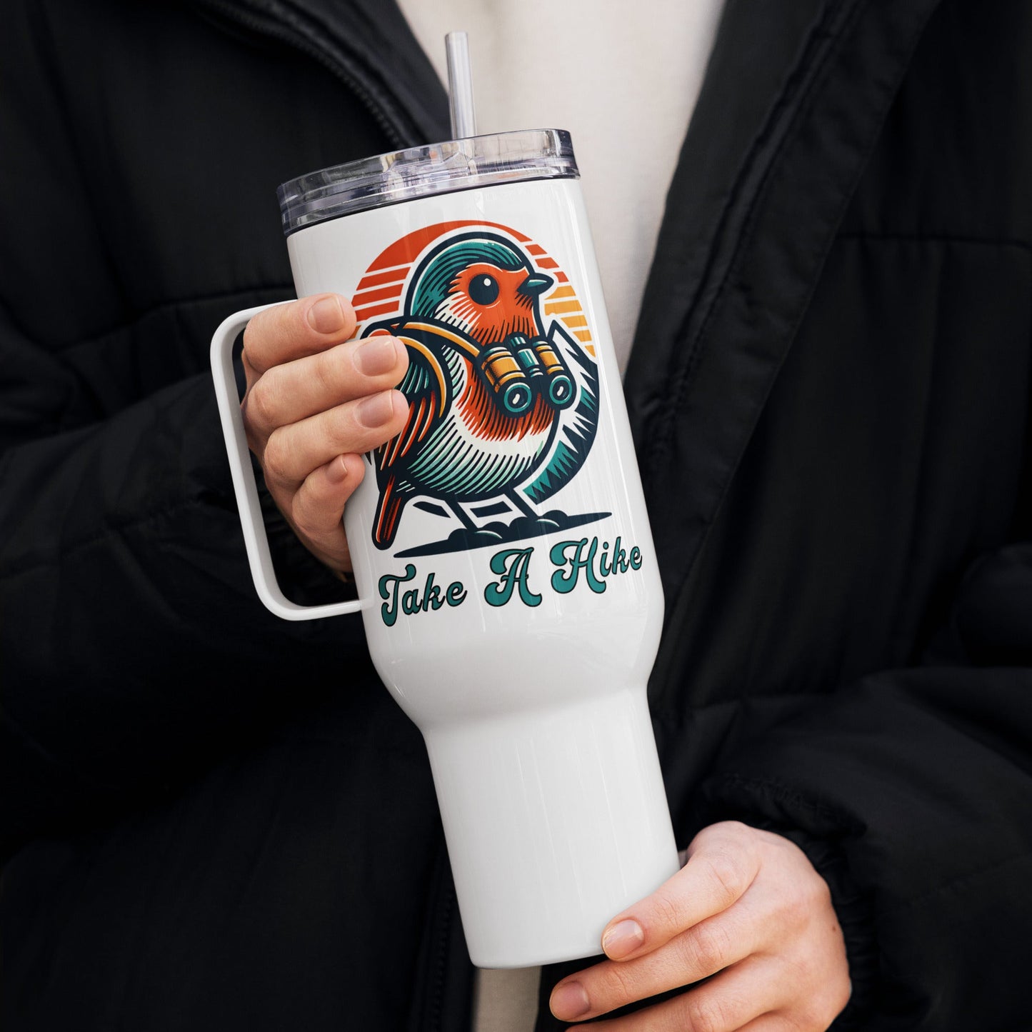 Bird Take A Hike Travel Mug With Handle (25 oz and 40 oz) - Travel Mug - Discovery Co.