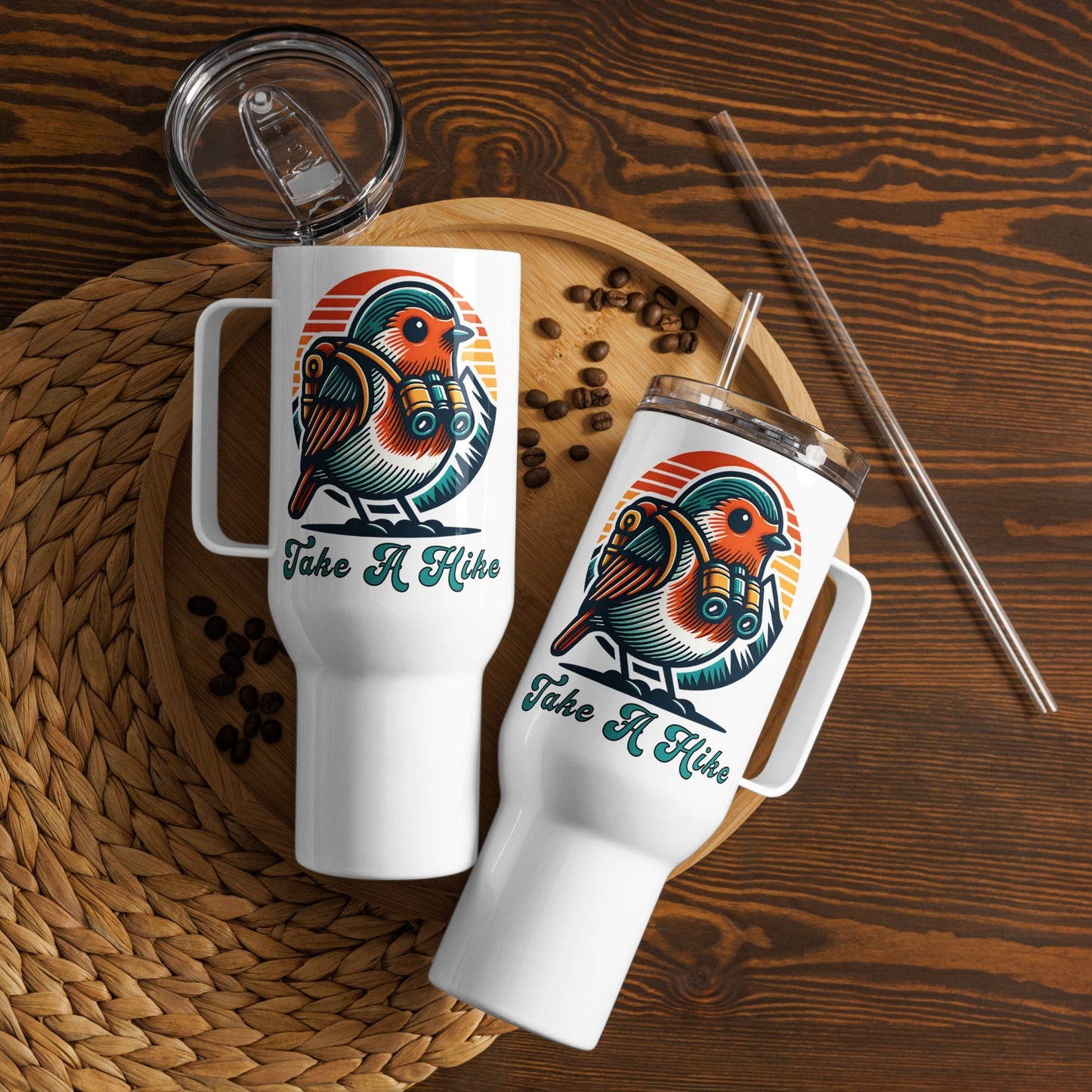 Bird Take A Hike Travel Mug With Handle (25 oz and 40 oz) - Travel Mug - Discovery Co.