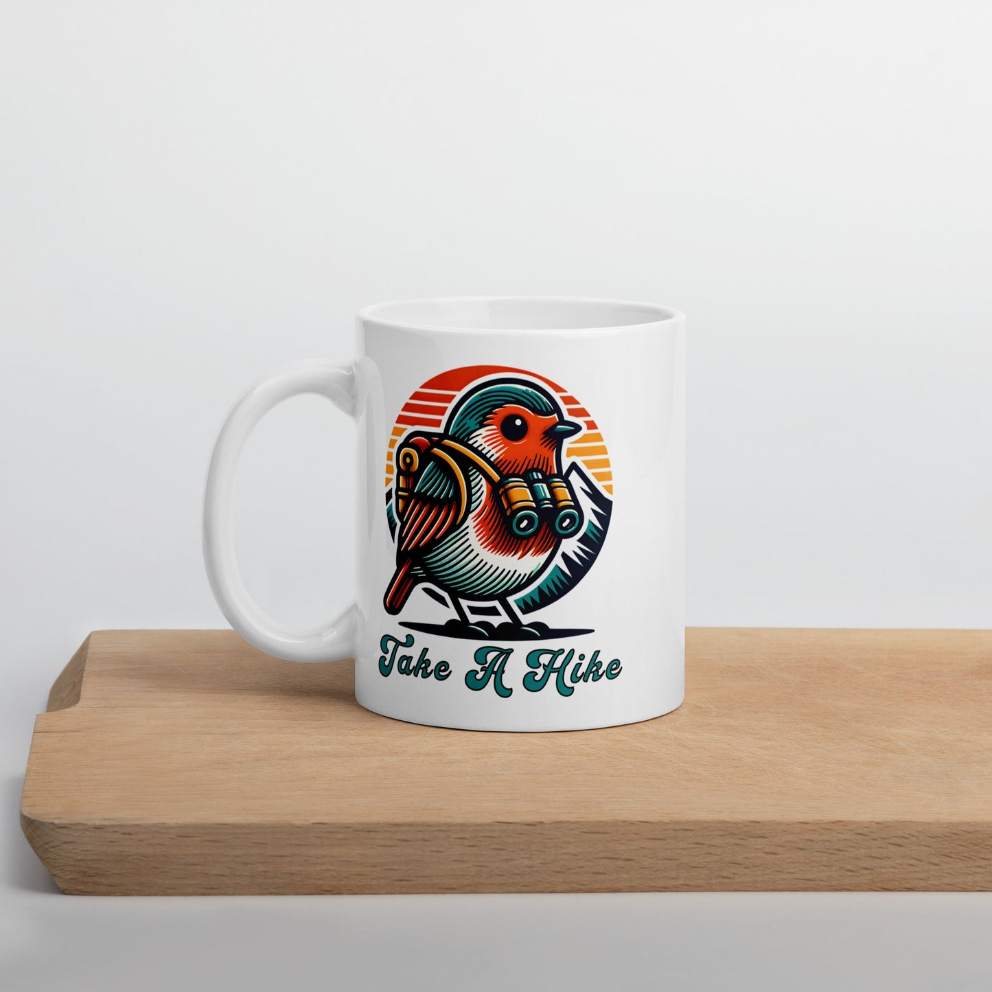 Bird Take A Hike White Glossy Mug (11 oz, 15 oz, 20 oz) - Mugs - Discovery Co.