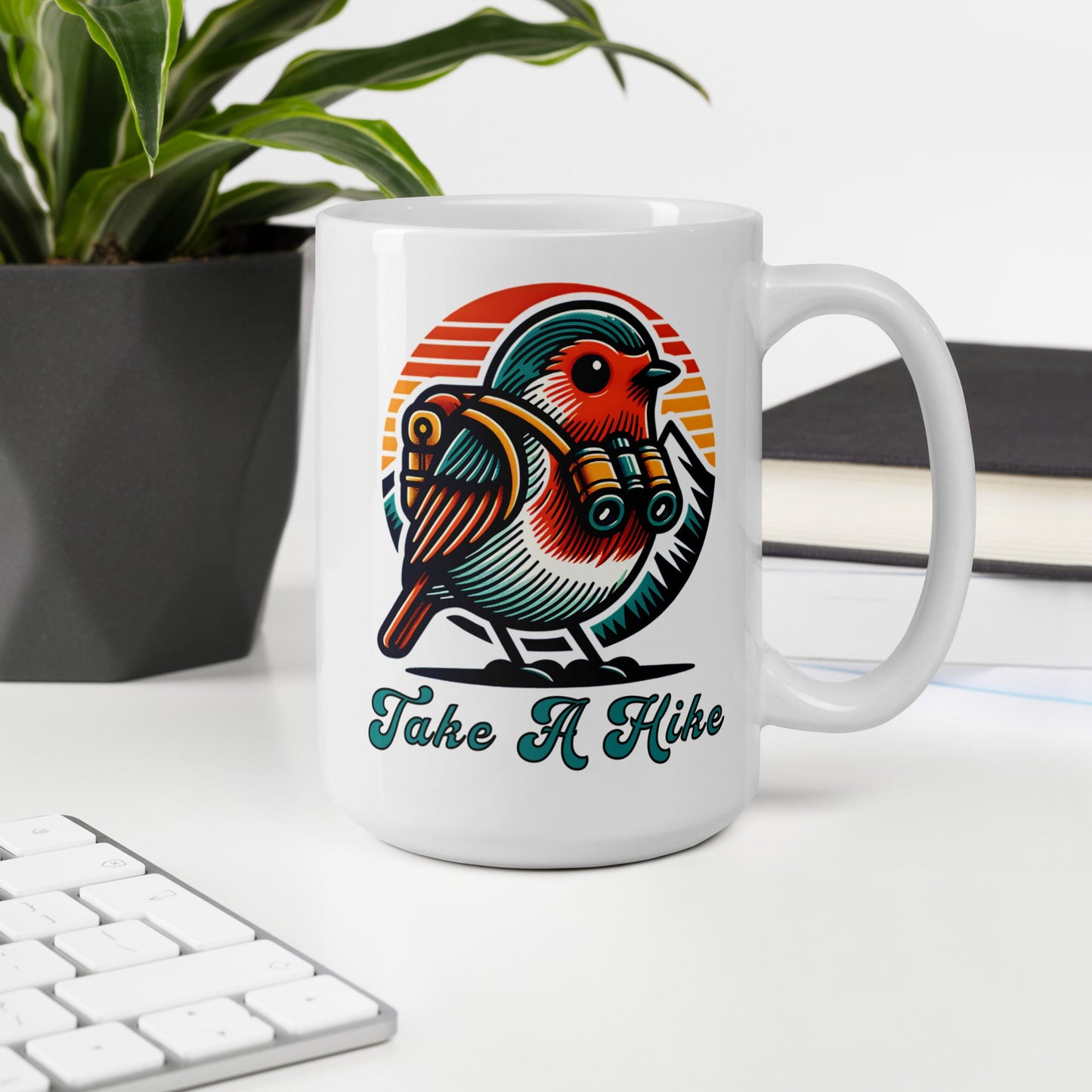 Bird Take A Hike White Glossy Mug (11 oz, 15 oz, 20 oz) - Mugs - Discovery Co.