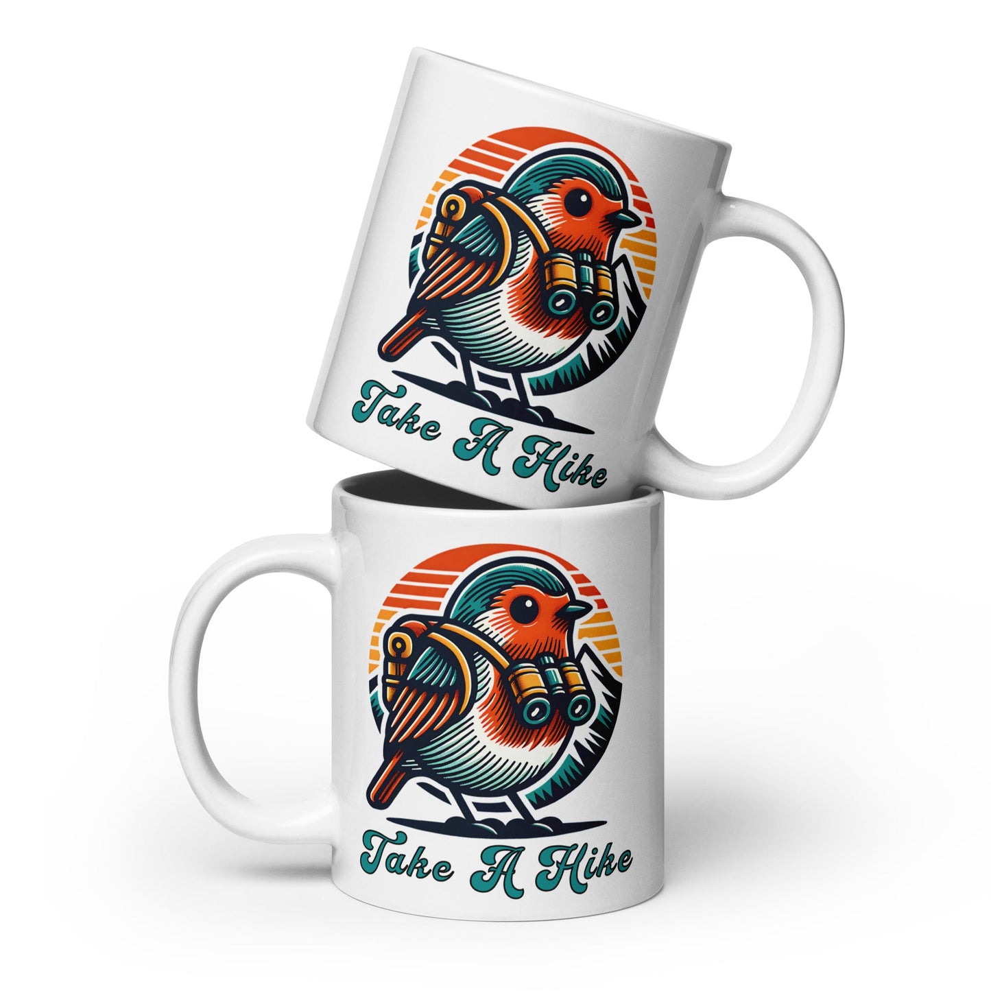 Bird Take A Hike White Glossy Mug (11 oz, 15 oz, 20 oz) - Mugs - Discovery Co.