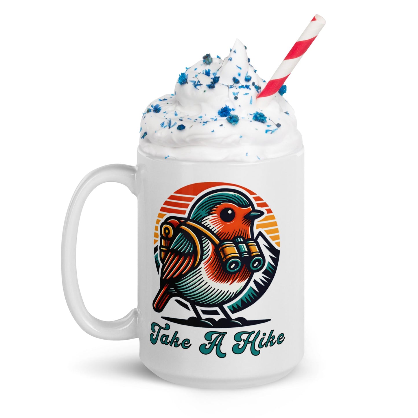 Bird Take A Hike White Glossy Mug (11 oz, 15 oz, 20 oz) - Mugs - Discovery Co.
