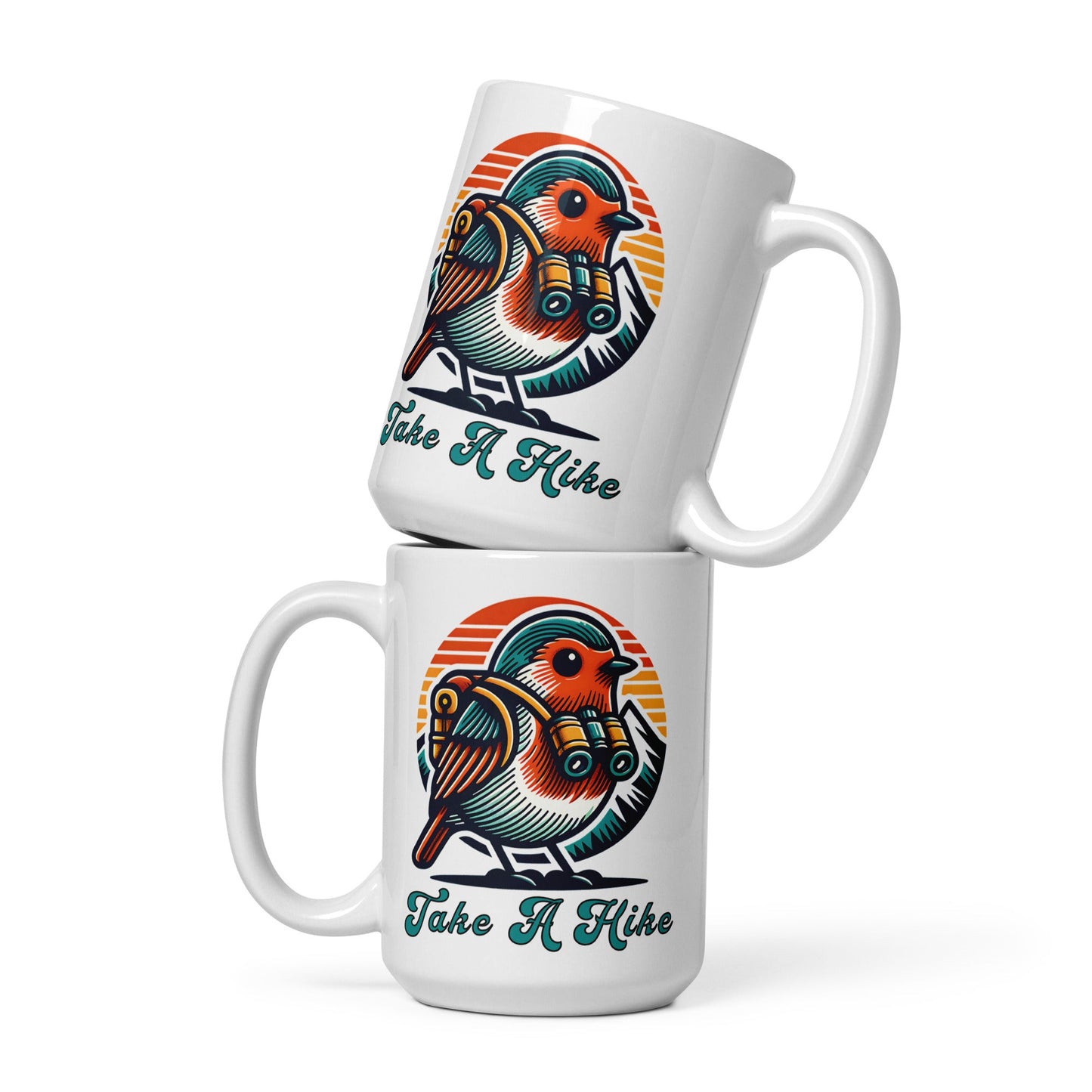 Bird Take A Hike White Glossy Mug (11 oz, 15 oz, 20 oz) - Mugs - Discovery Co.