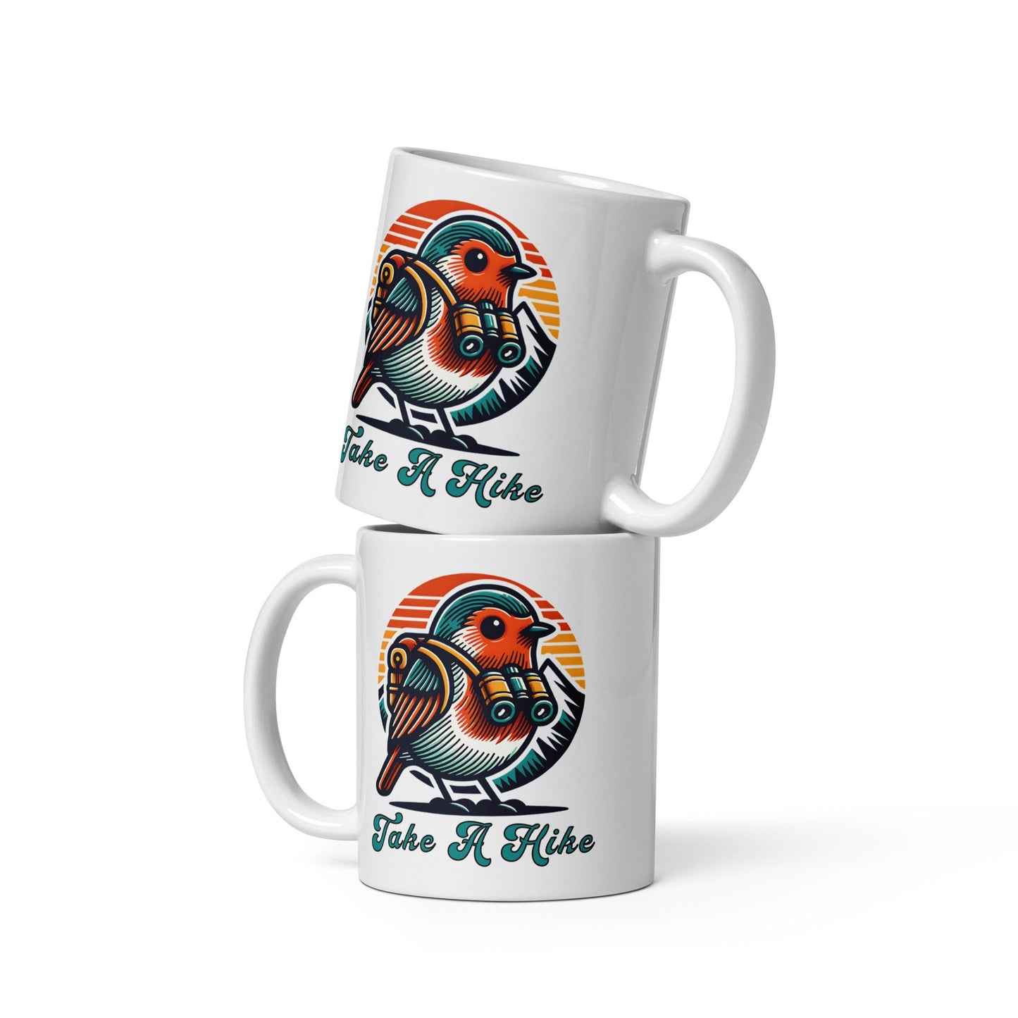 Bird Take A Hike White Glossy Mug (11 oz, 15 oz, 20 oz) - Mugs - Discovery Co.