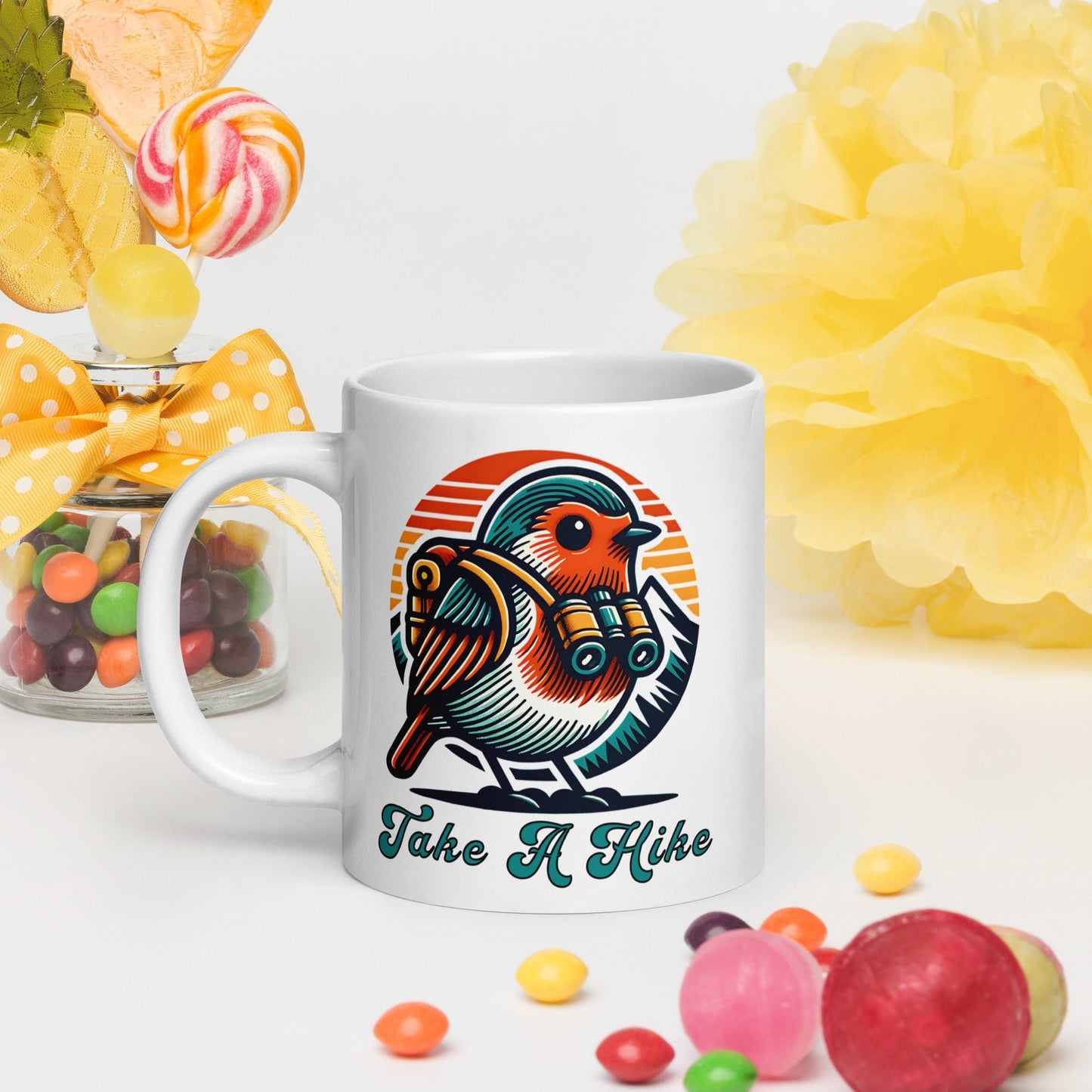 Bird Take A Hike White Glossy Mug (11 oz, 15 oz, 20 oz) - Mugs - Discovery Co.