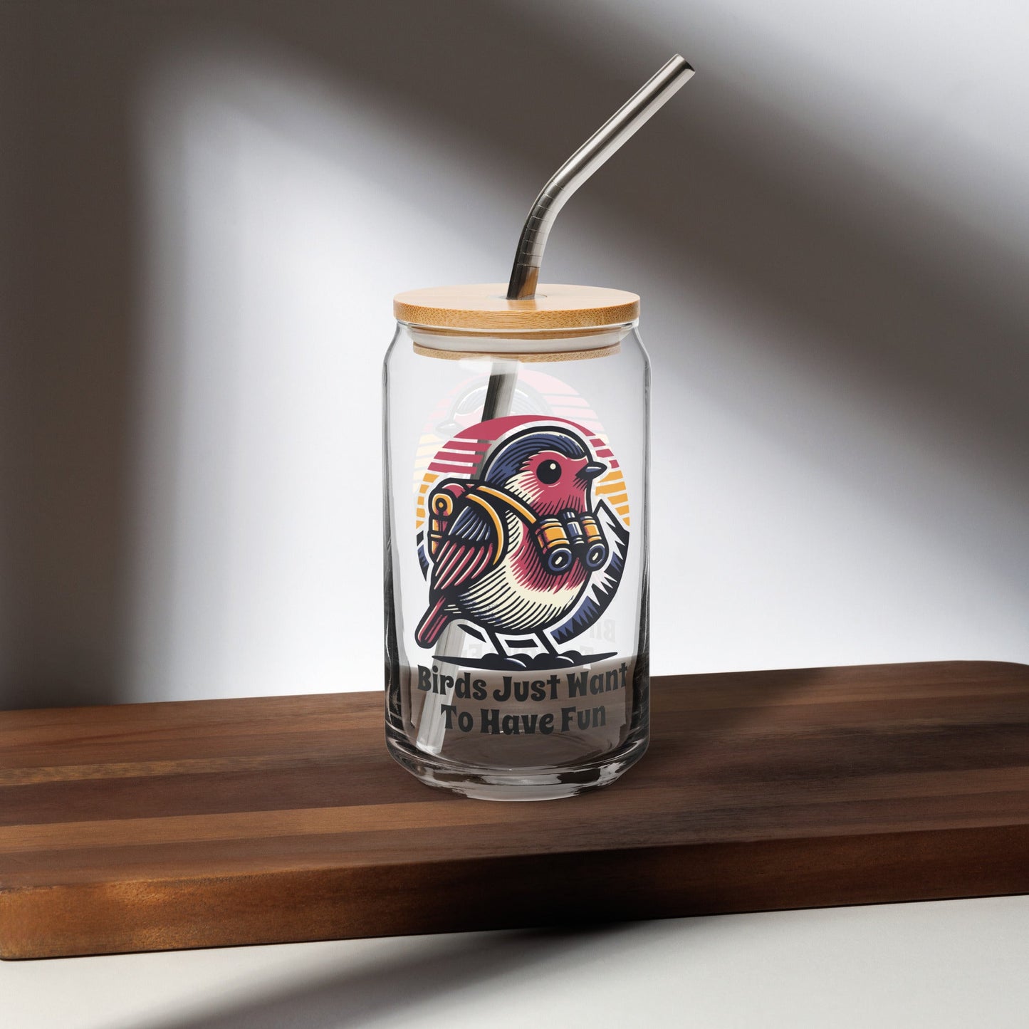 Birds Just Want To Have Fun Can - Shaped Glass - Can - Shaped Glass - Discovery Co.