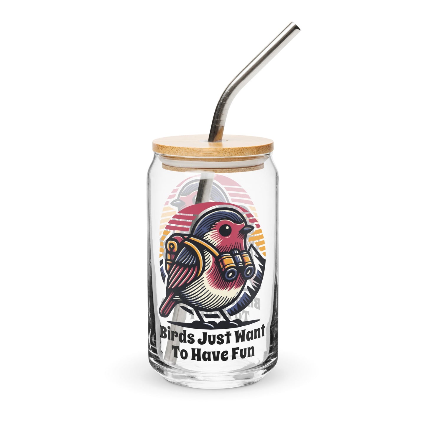 Birds Just Want To Have Fun Can - Shaped Glass - Can - Shaped Glass - Discovery Co.
