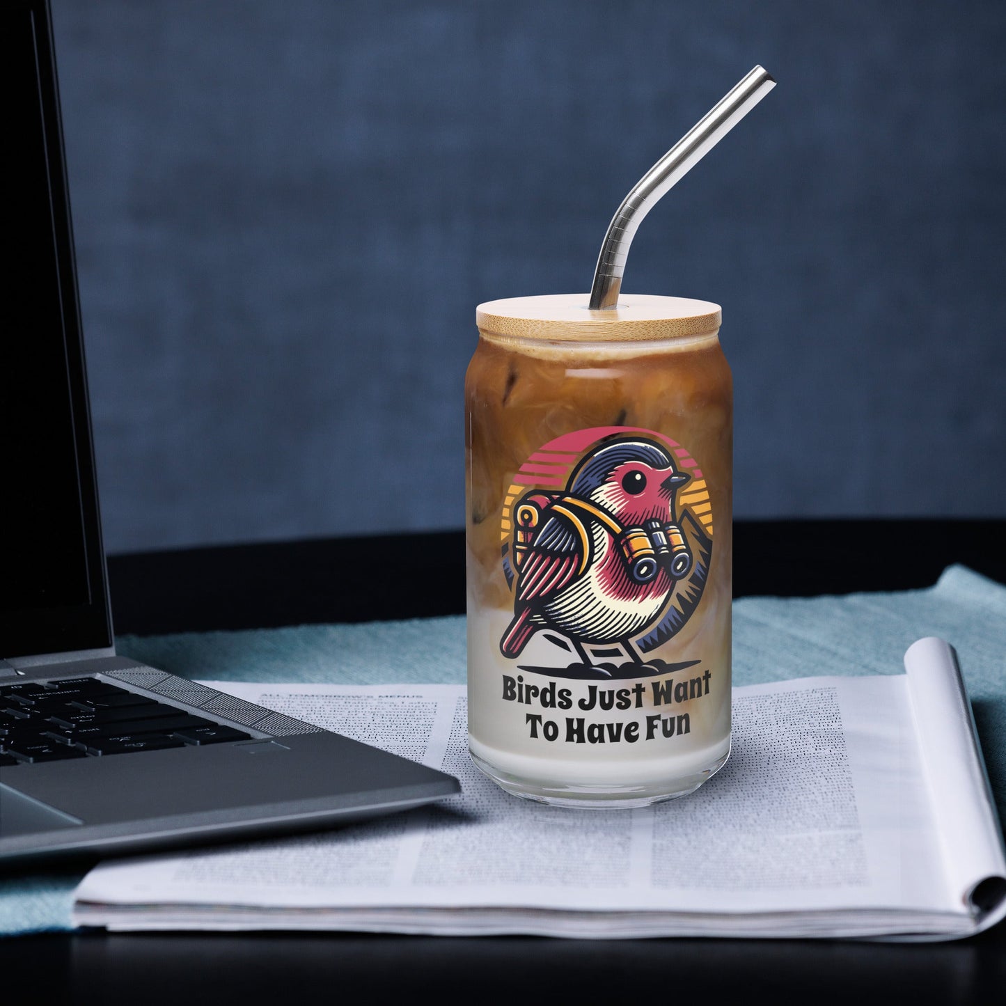 Birds Just Want To Have Fun Can - Shaped Glass - Can - Shaped Glass - Discovery Co.