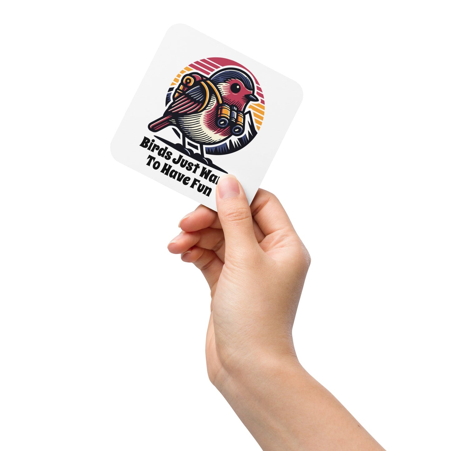 Birds Just Want To Have Fun Cork - Back Coaster - Coasters - Discovery Co.
