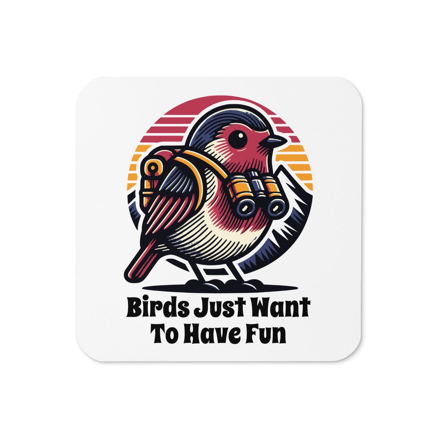 Birds Just Want To Have Fun Cork - Back Coaster - Coasters - Discovery Co.