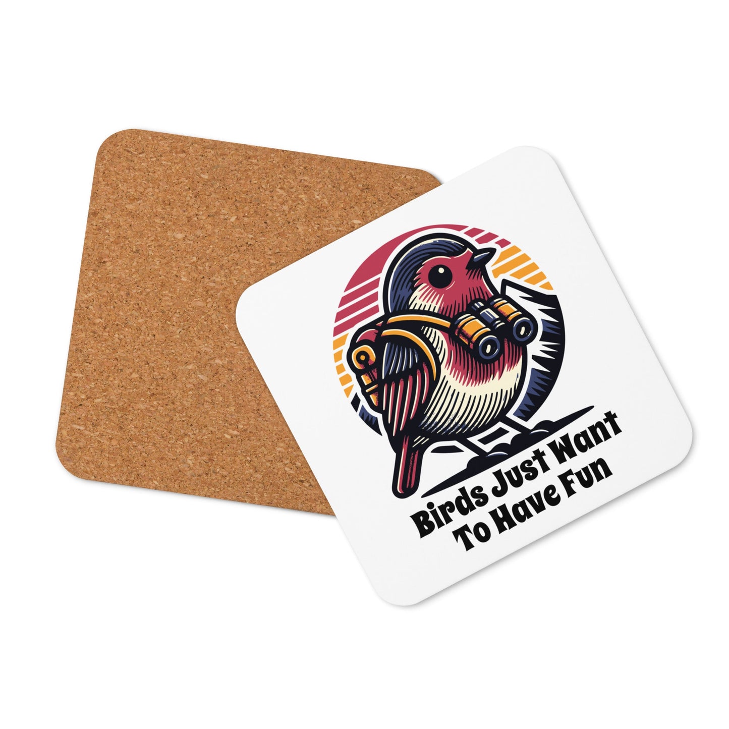 Birds Just Want To Have Fun Cork - Back Coaster - Coasters - Discovery Co.