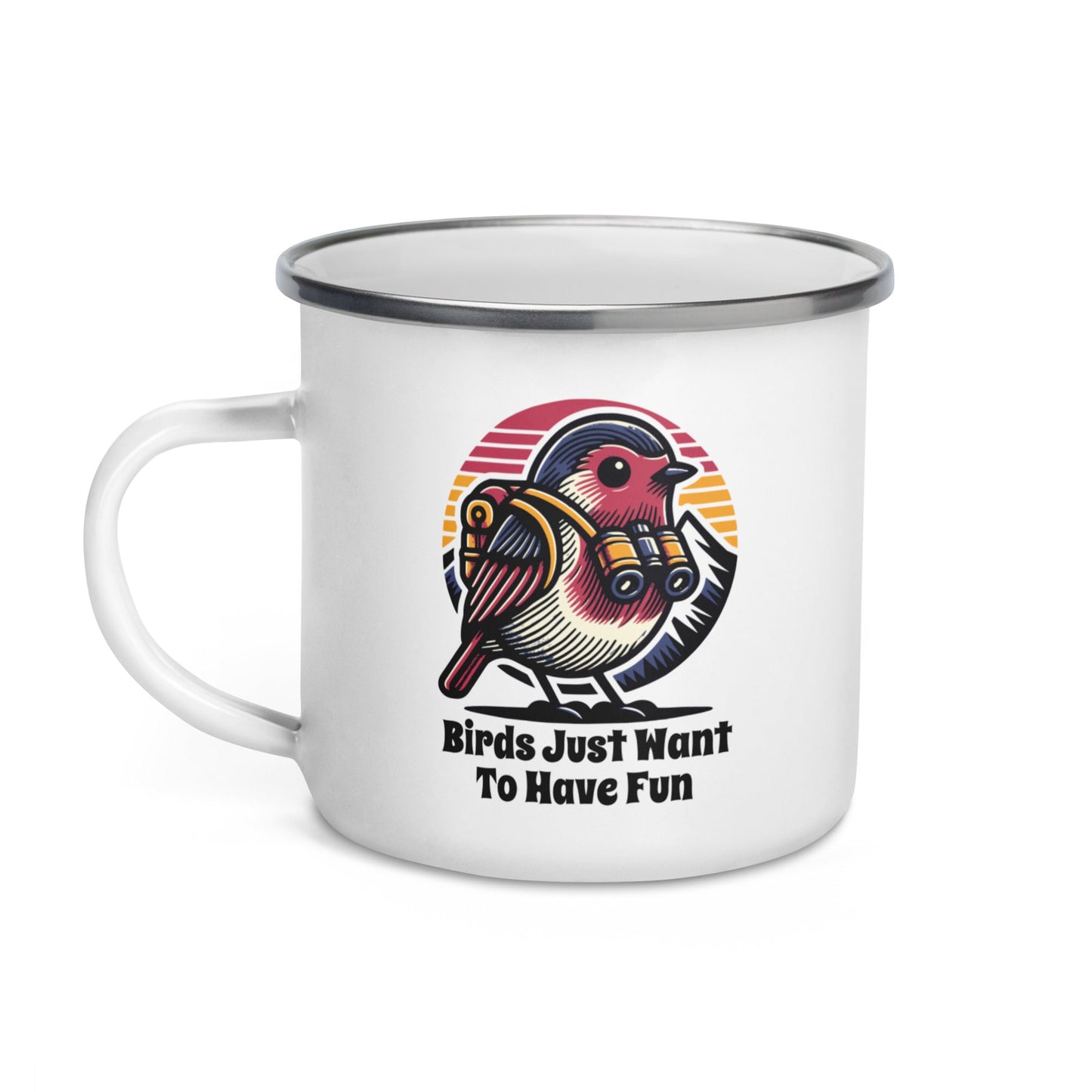 Birds Just Want To Have Fun Enamel Mug - Mugs - Discovery Co.