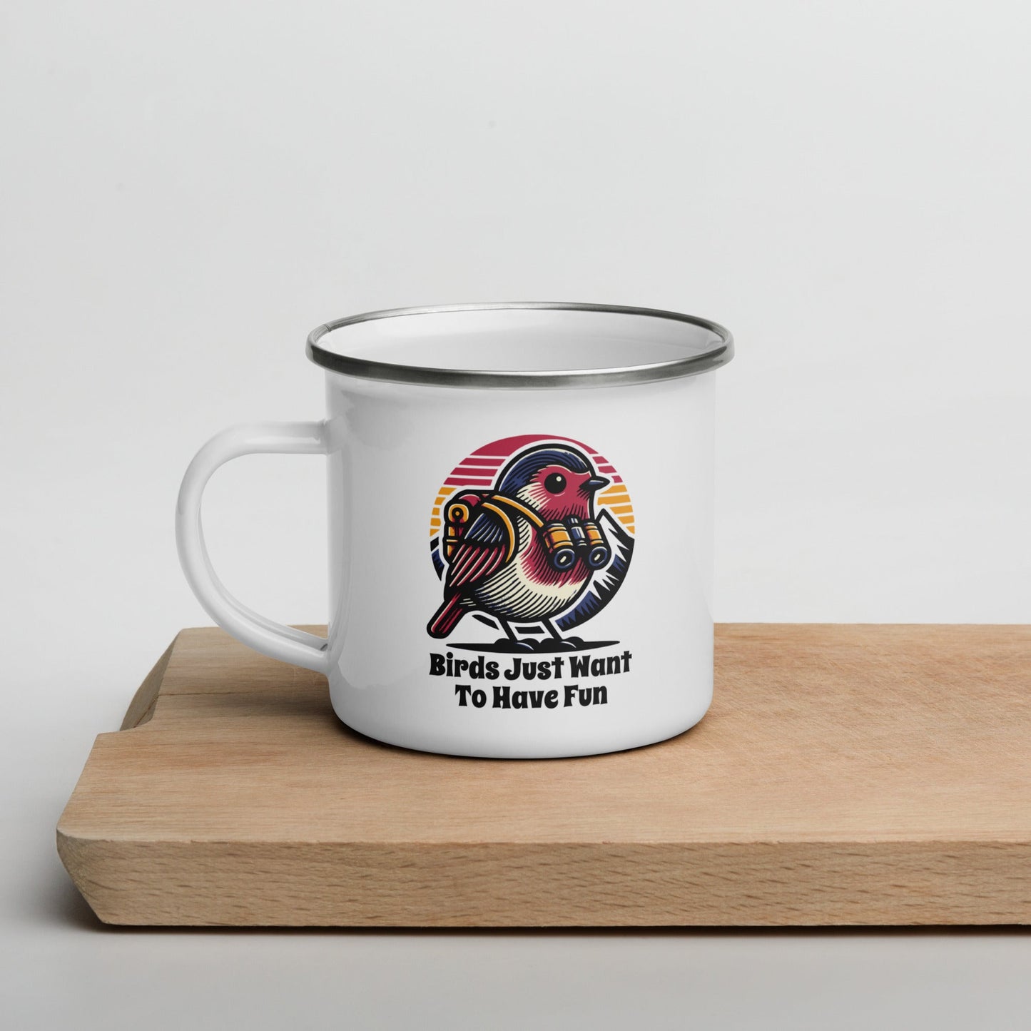 Birds Just Want To Have Fun Enamel Mug - Mugs - Discovery Co.
