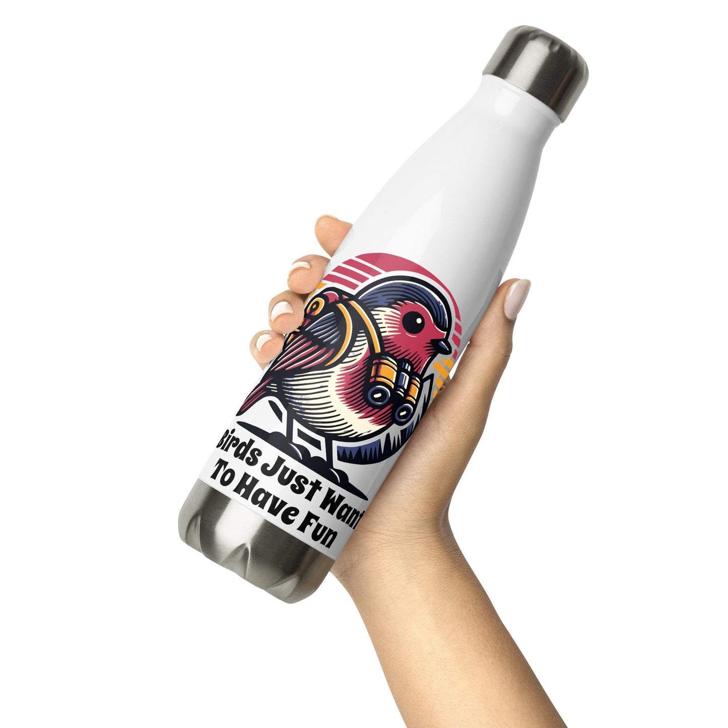 Birds Just Want To Have Fun Stainless Steel Water Bottle - Stainless Steel Water Bottle - Discovery Co.
