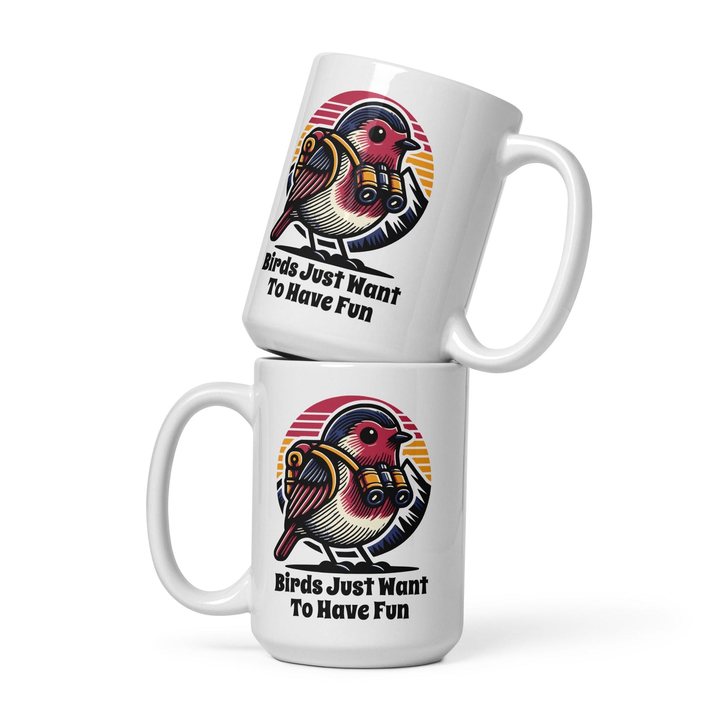 Birds Just Want To Have Fun White Glossy Mug - Mugs - Discovery Co.