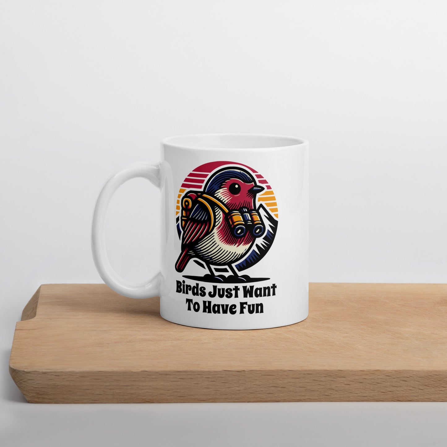 Birds Just Want To Have Fun White Glossy Mug - Mugs - Discovery Co.