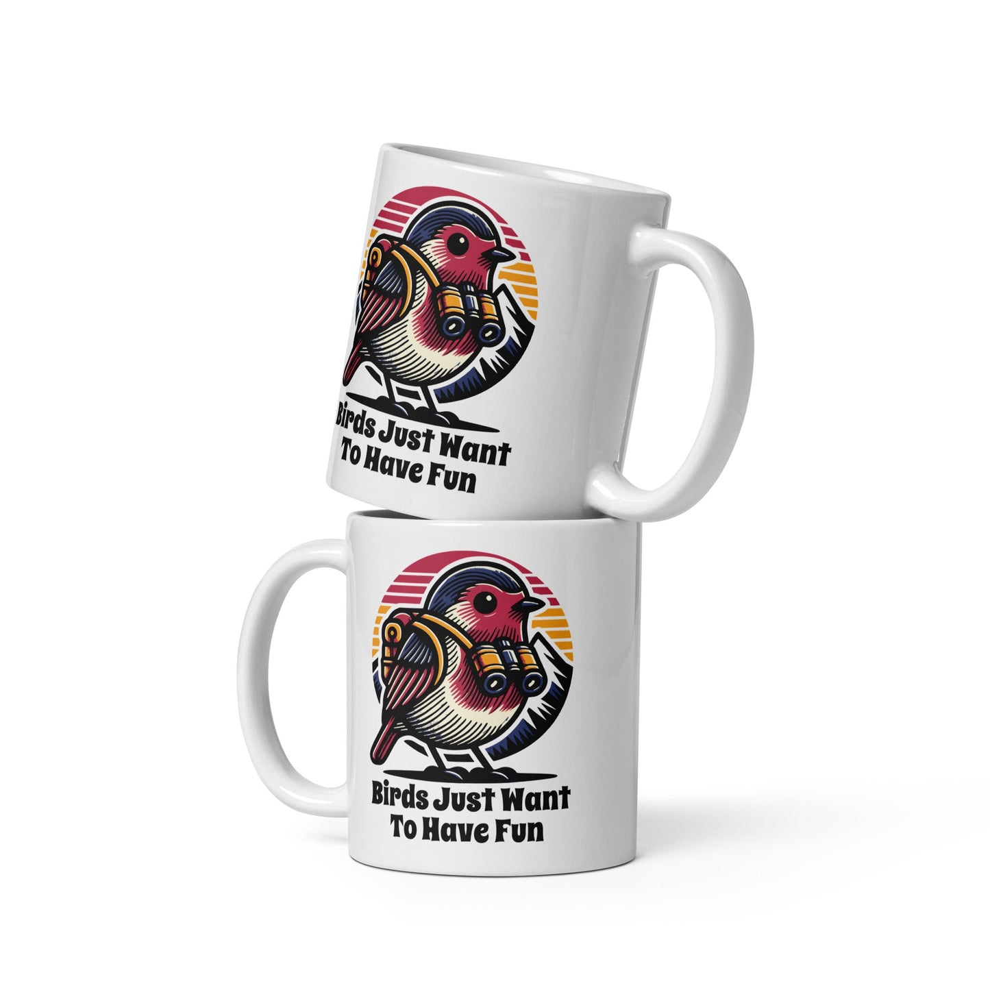 Birds Just Want To Have Fun White Glossy Mug - Mugs - Discovery Co.