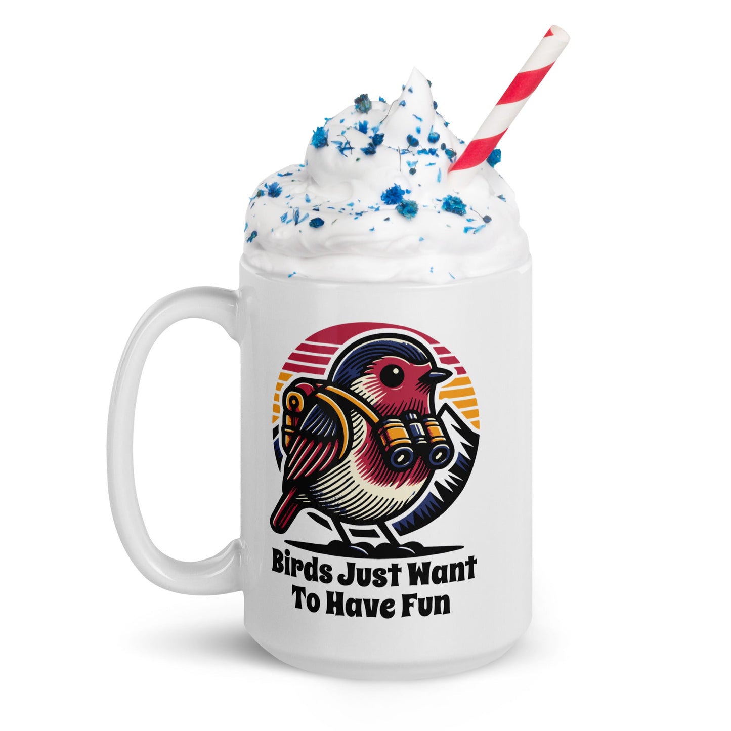 Birds Just Want To Have Fun White Glossy Mug - Mugs - Discovery Co.