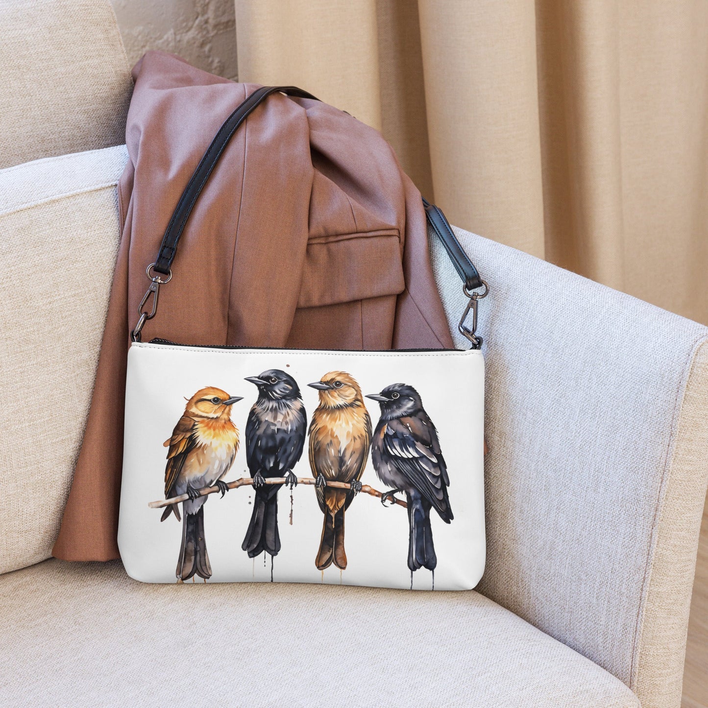 Birds Watercolor Art Crossbody Bag - Crossbody Bag - Discovery Co.
