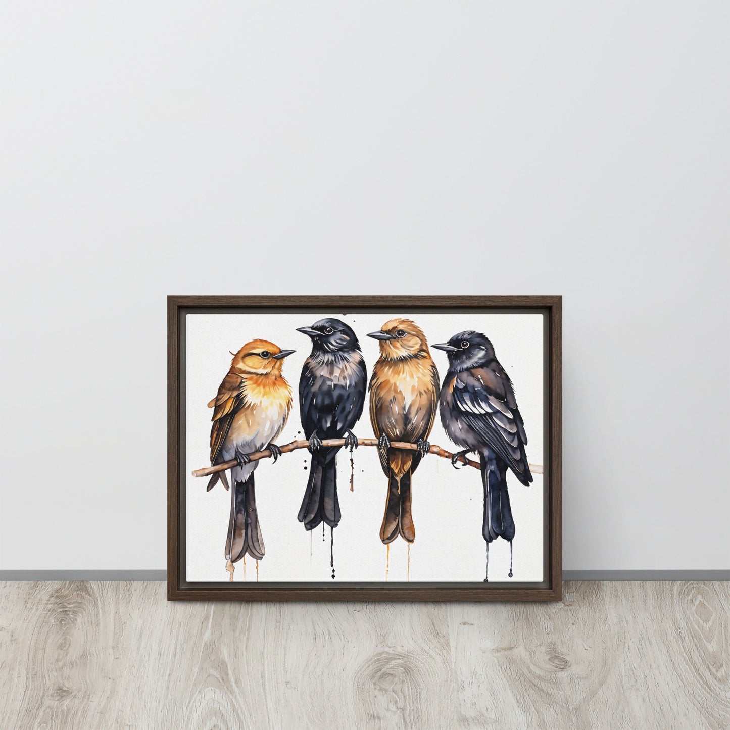 Birds Watercolor Art Framed Canvas - Canvas Prints - Discovery Co.
