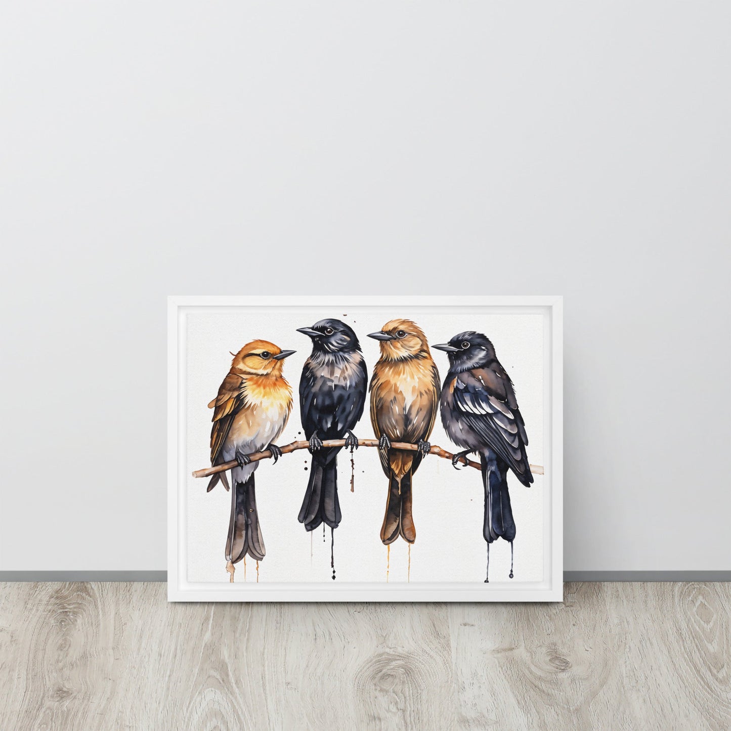 Birds Watercolor Art Framed Canvas - Canvas Prints - Discovery Co.