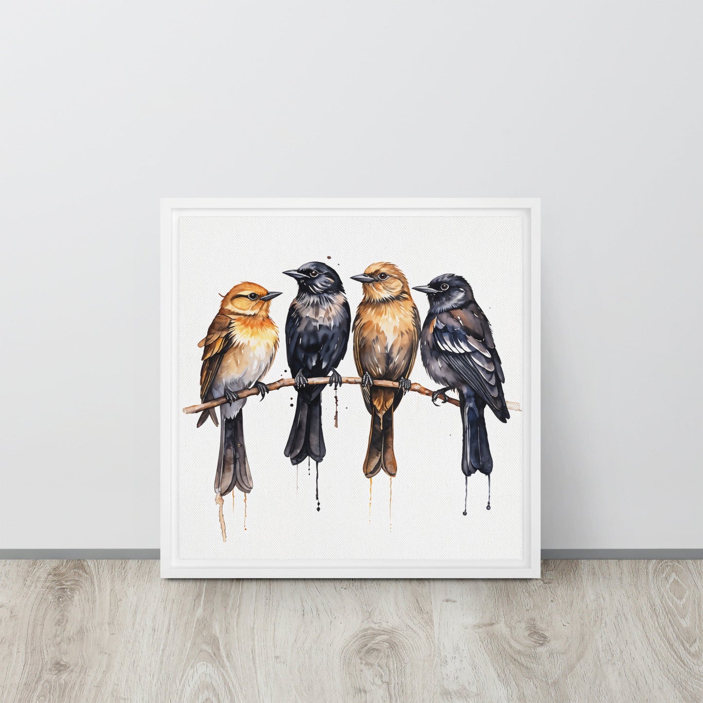 Birds Watercolor Art Framed Canvas - Canvas Prints - Discovery Co.