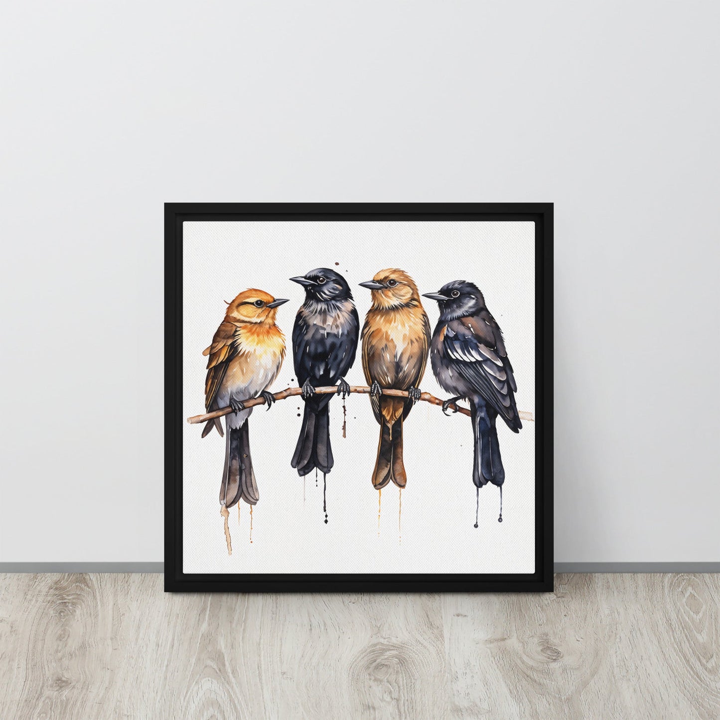 Birds Watercolor Art Framed Canvas - Canvas Prints - Discovery Co.