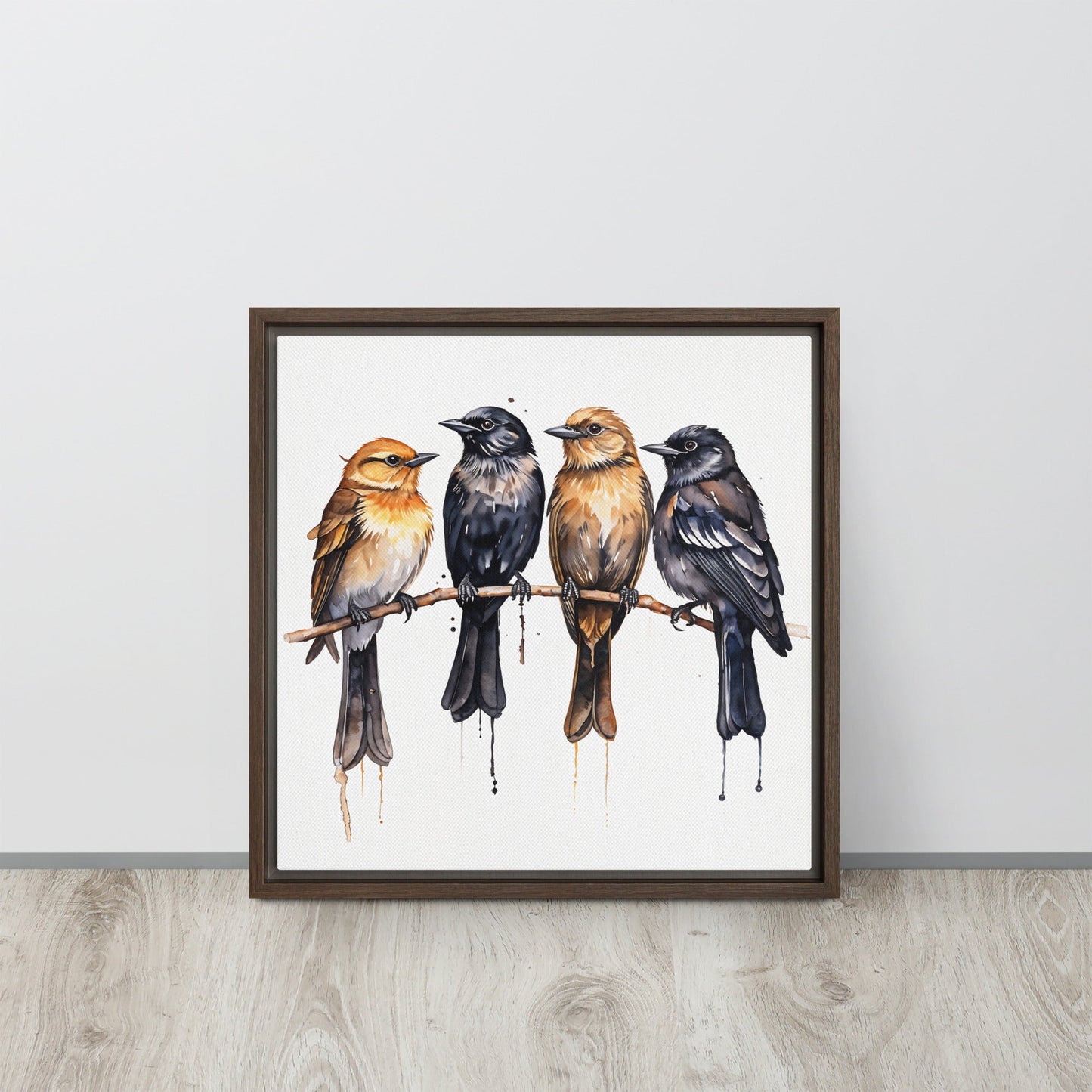 Birds Watercolor Art Framed Canvas - Canvas Prints - Discovery Co.