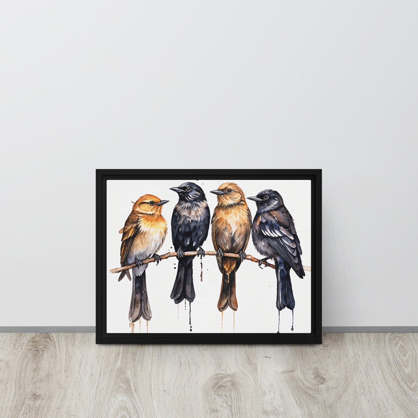 Birds Watercolor Art Framed Canvas - Canvas Prints - Discovery Co.