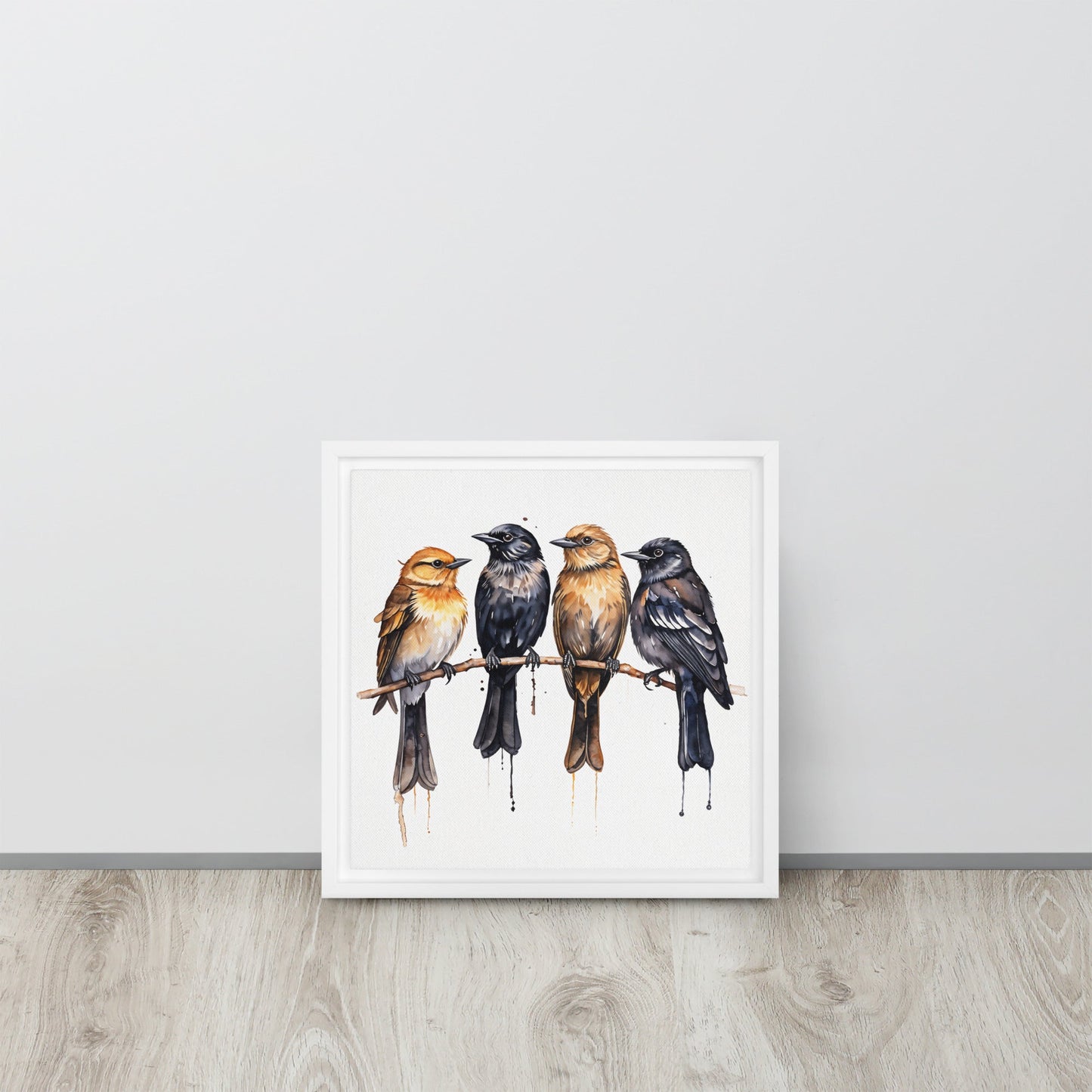 Birds Watercolor Art Framed Canvas - Canvas Prints - Discovery Co.