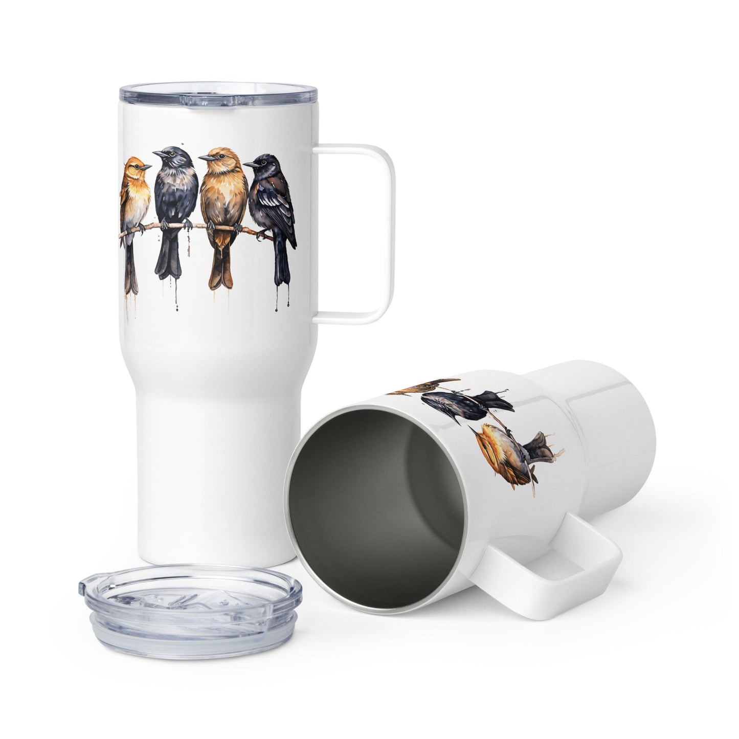 Birds Watercolor Art Stainless Steel Travel Mug (25 oz and 40 oz) - Travel Mug - Discovery Co.