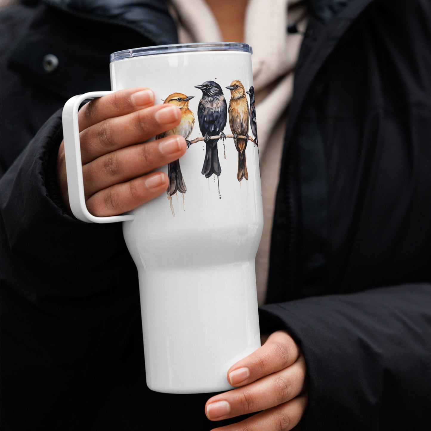 Birds Watercolor Art Stainless Steel Travel Mug (25 oz and 40 oz) - Travel Mug - Discovery Co.