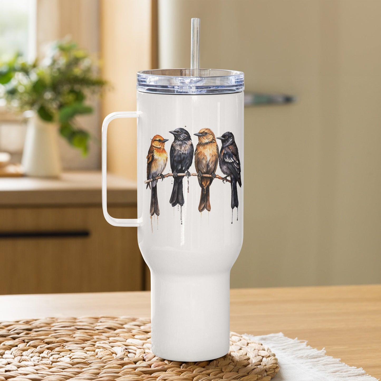 Birds Watercolor Art Stainless Steel Travel Mug (25 oz) - Travel Mug - Discovery Co.