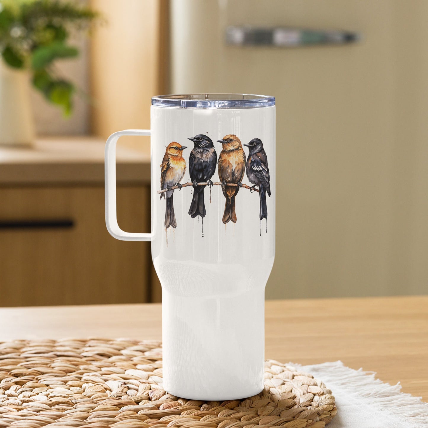 Birds Watercolor Art Stainless Steel Travel Mug (25 oz) - Travel Mug - Discovery Co.