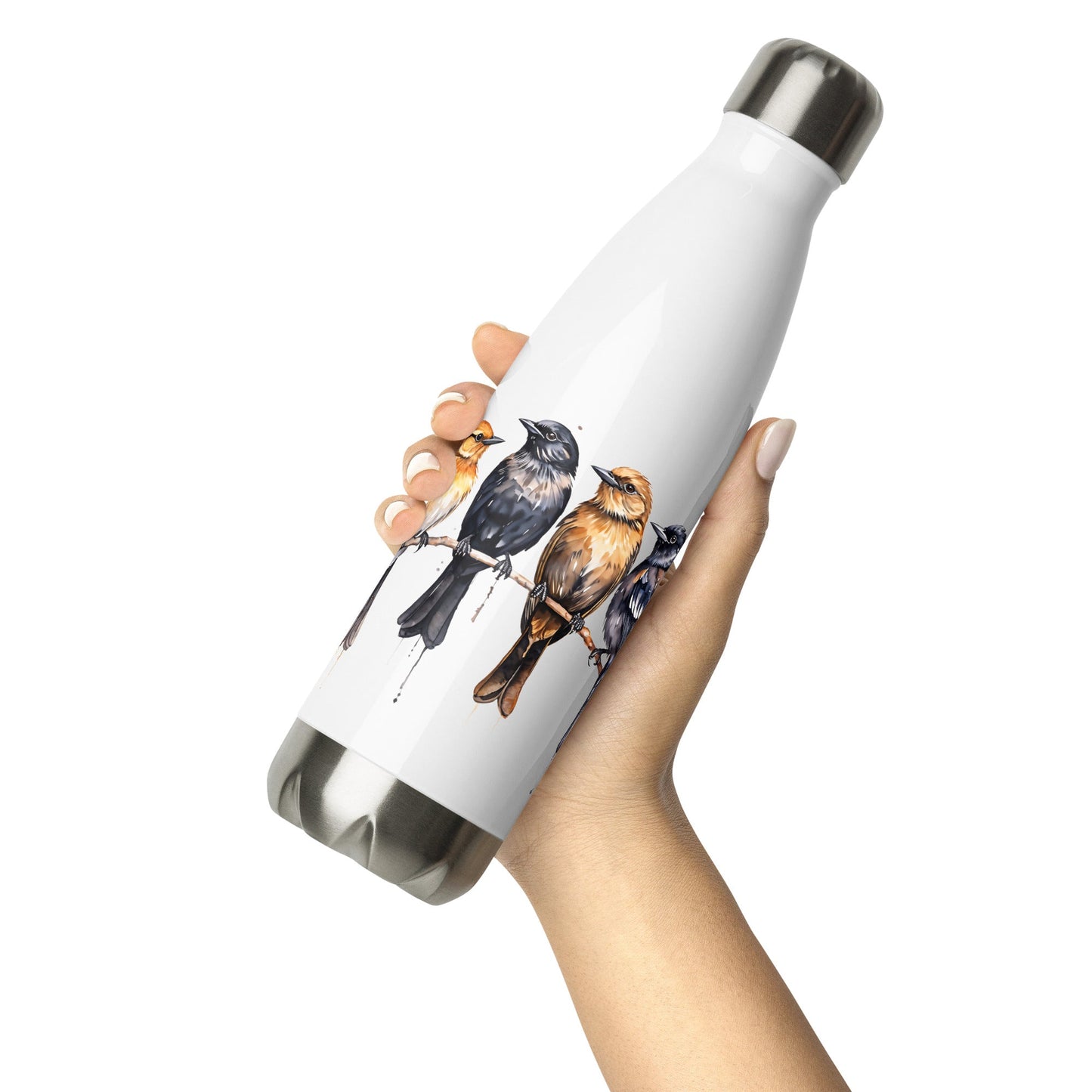 Birds Watercolor Art Stainless Steel Water Bottle - Stainless Steel Water Bottle - Discovery Co.