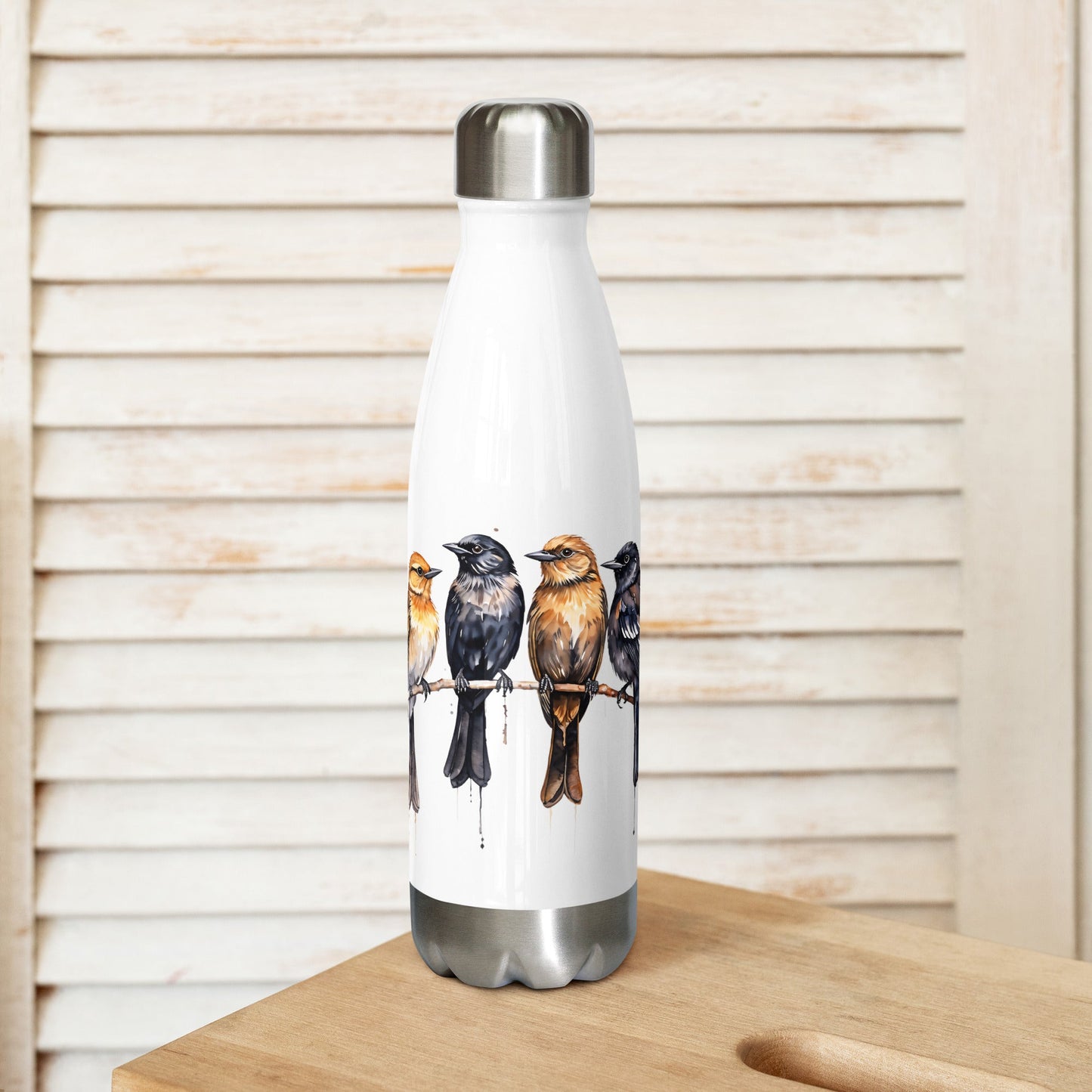 Birds Watercolor Art Stainless Steel Water Bottle - Stainless Steel Water Bottle - Discovery Co.